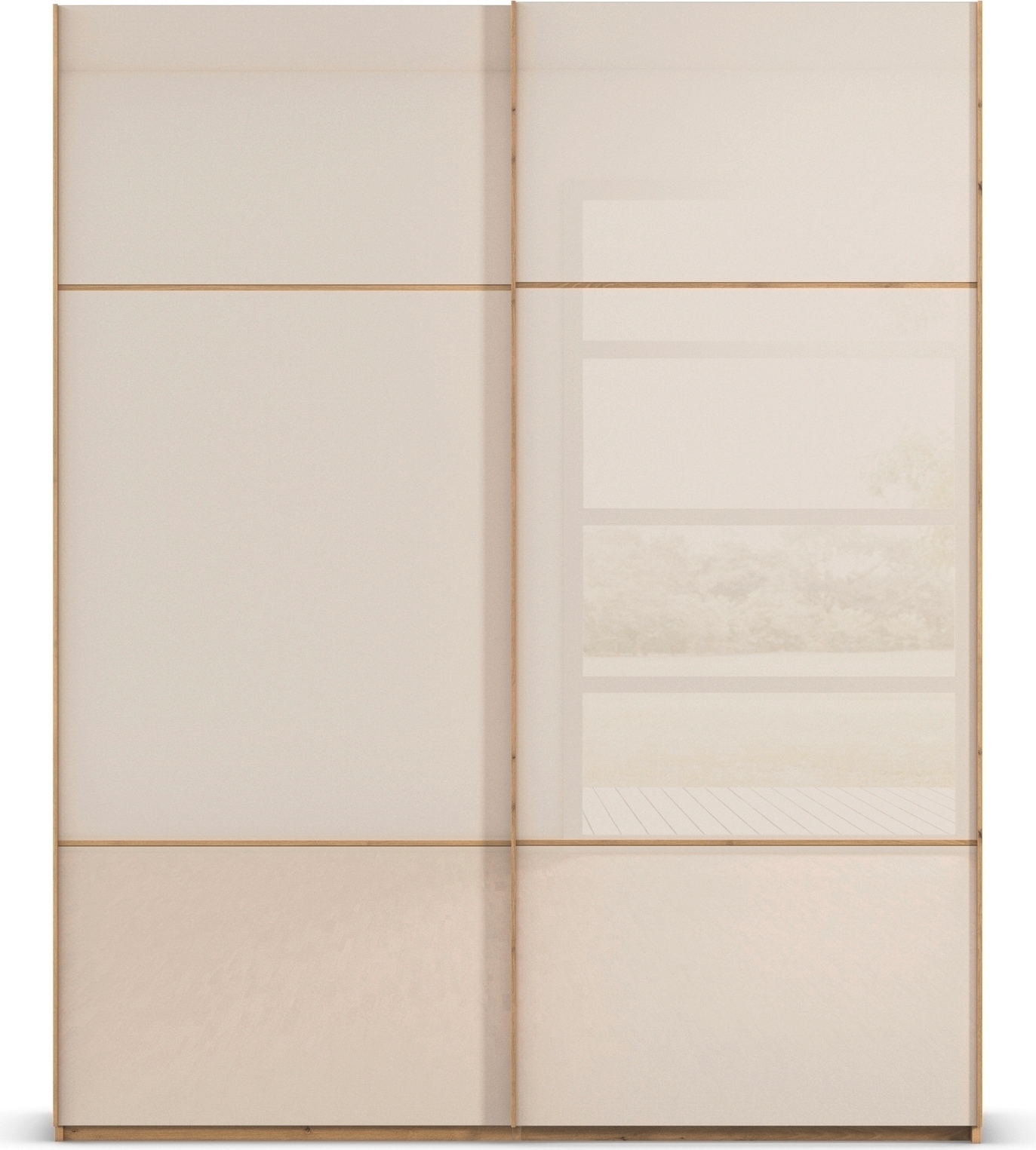 rauch »Kleiderschrank Schrank Garderobe Schlafzimmerschrank SCALE-TRIO« edle dreigeteilte Front mit 2 Zierleisten Glasfront MADE IN GERMANY