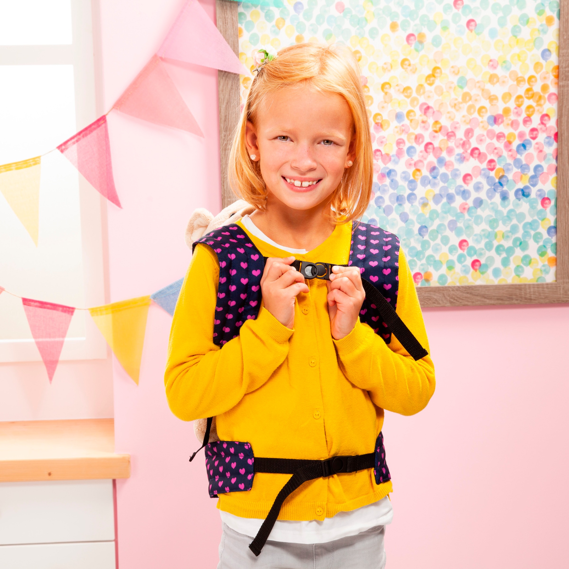 Bayer Puppen Trage »grau/rosa Schmetterling«