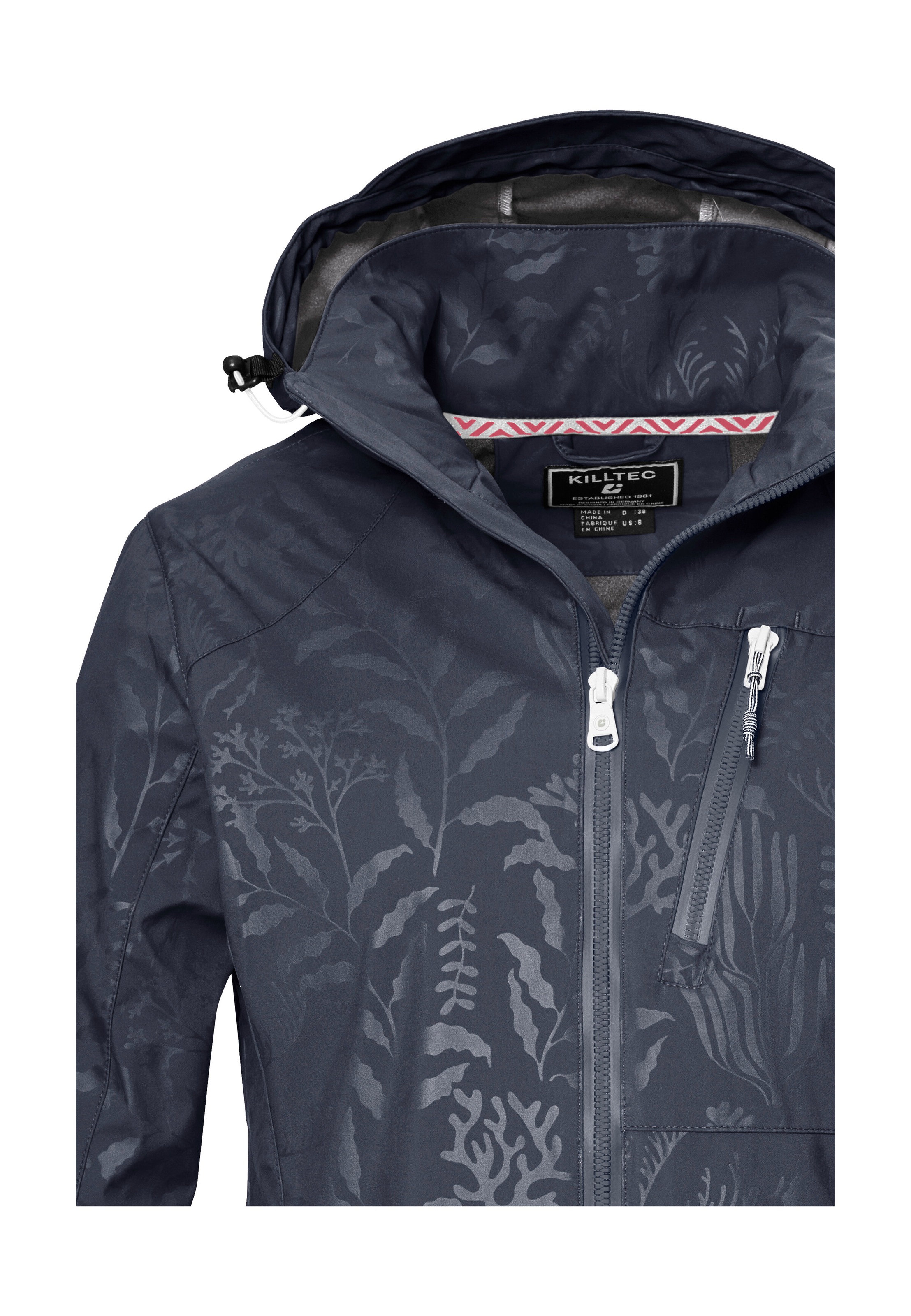 Killtec Softshelljacke »KOS 122 WMN SFTSHLL JCKT FLORAL« Softshelljacke: Wind- und wasserdicht, atmungsaktiv, Kapuze abzippbar