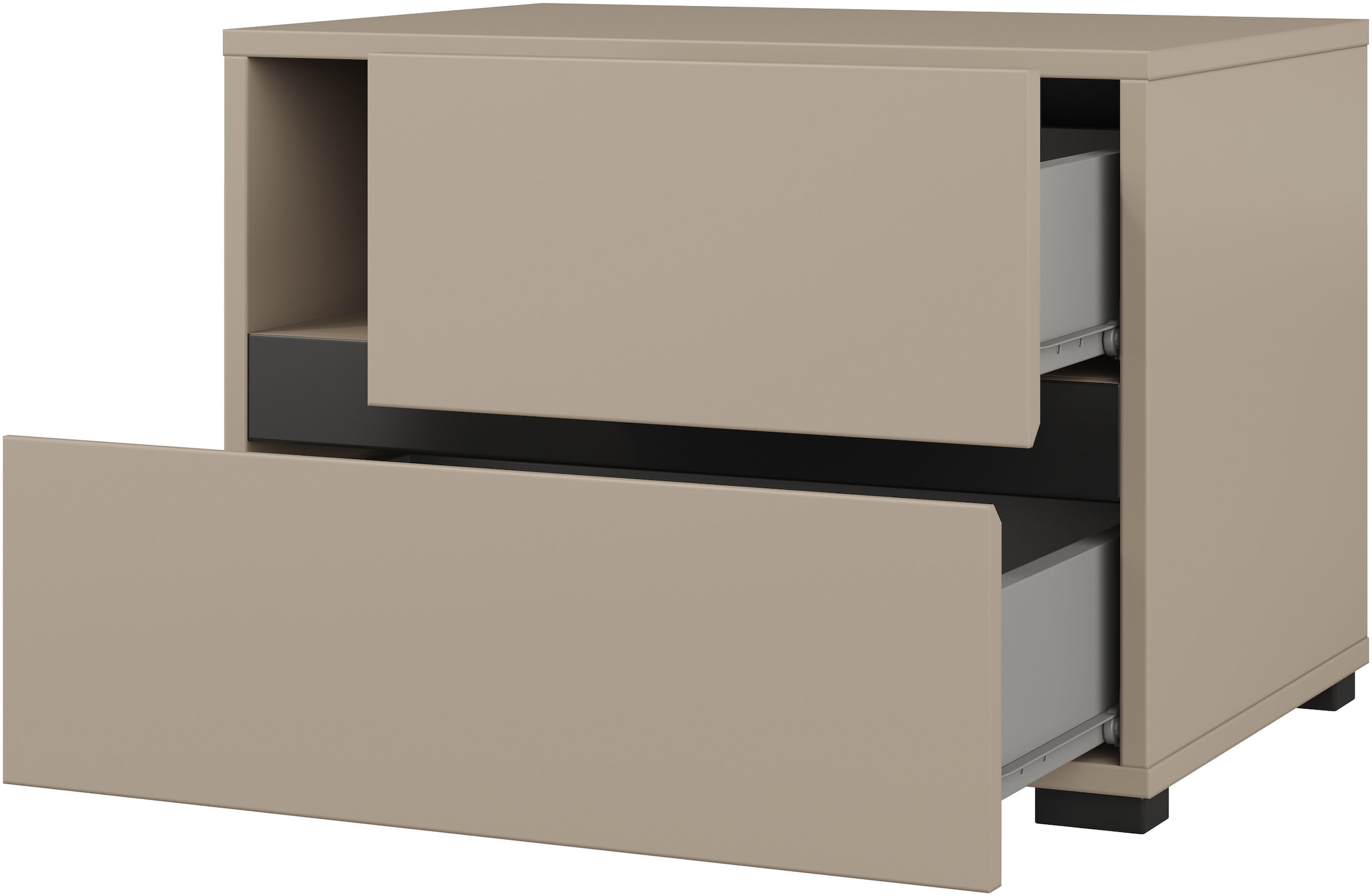 GOODproduct Ensemble de chambre à coucher »Cross, moderne, grifflose Optik, FSC-zertifiziert« Bett 180x200cm, 2 Nachtkommoden, Schrank 2-oder 4-türig, 4 cuis tlg. Komplettschlafzimmer-Set