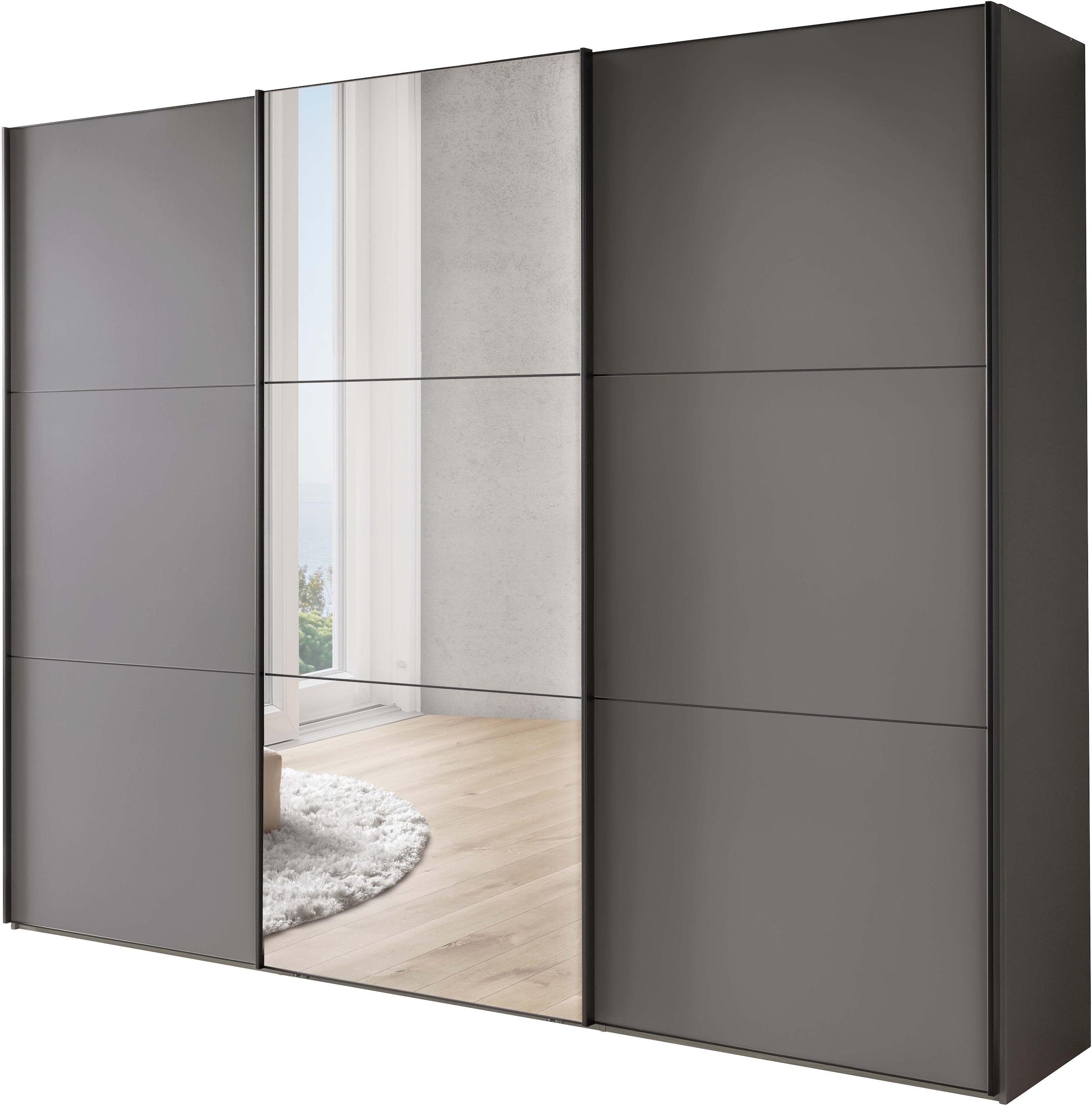 WIEMANN Armoire à portes coulissantes »Phoenix, Made in Germany, modernes Design, Highlight, Blickfang« Viele Farbkombinationen, in 4 Breiten und in 2 Höhen erhältlich,  maximaler Staurraum, inkl.Einlegeböden, Wäscheböden u. Dämpfer