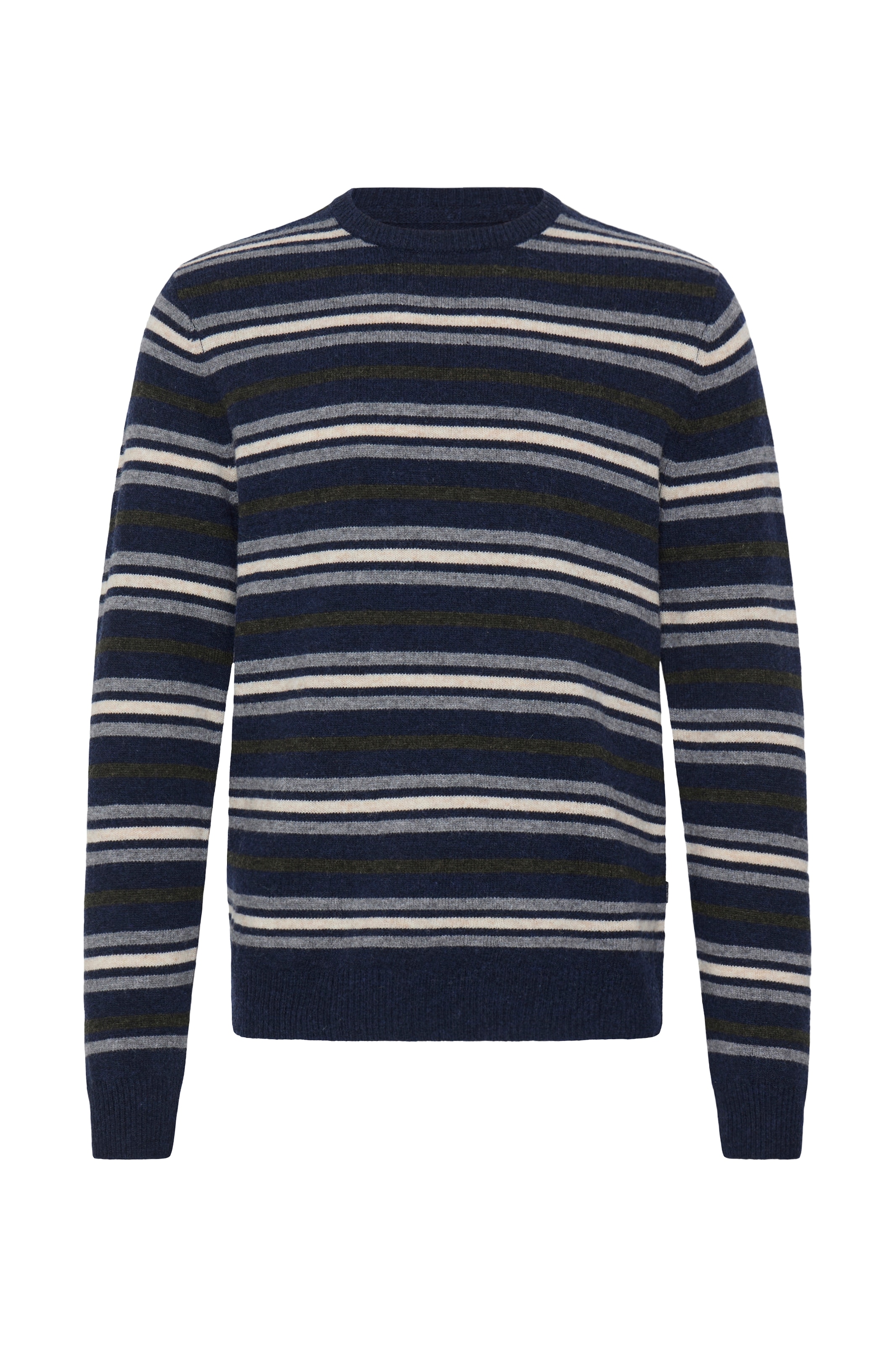 Blend Pull à col rond »BHBRANKO CREW KNIT STRIPE« Mélange de laine, coupe régulière