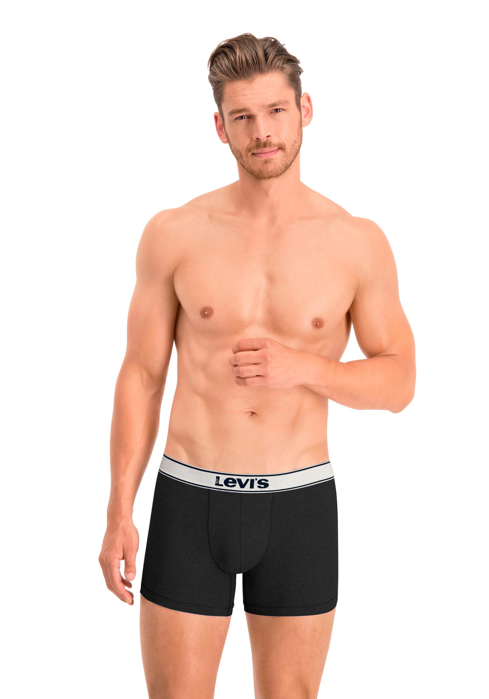 Levi's® Boxers »LEVIS MEN VNTG HTR BOXER BRIEF ORG CO 2P« 2er Pack,  mit breitem Logobund
