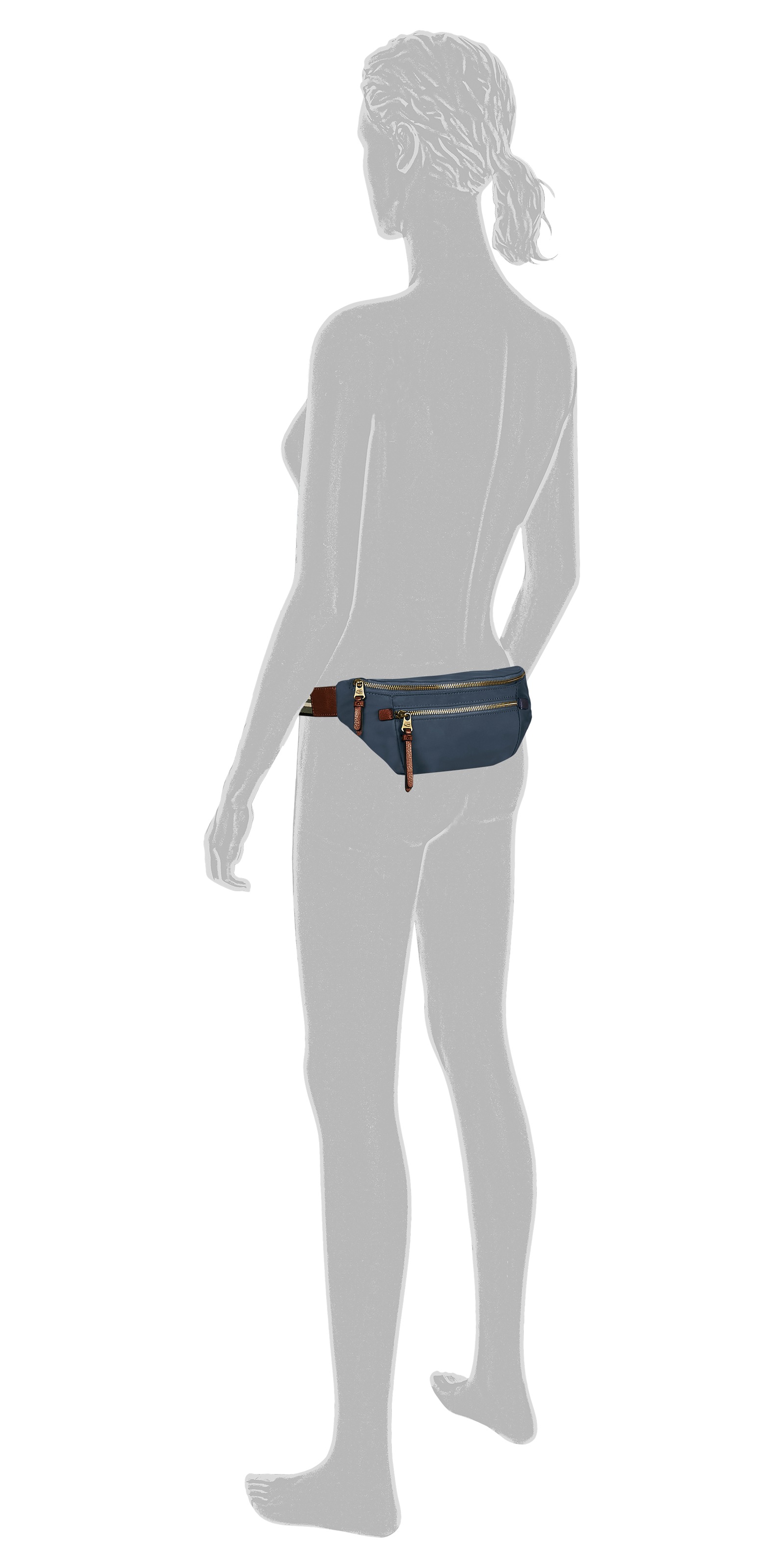 camel active Sac ventral »Bari« aus hochwertigem matten Nylon mit gestreiftem Gewebeband