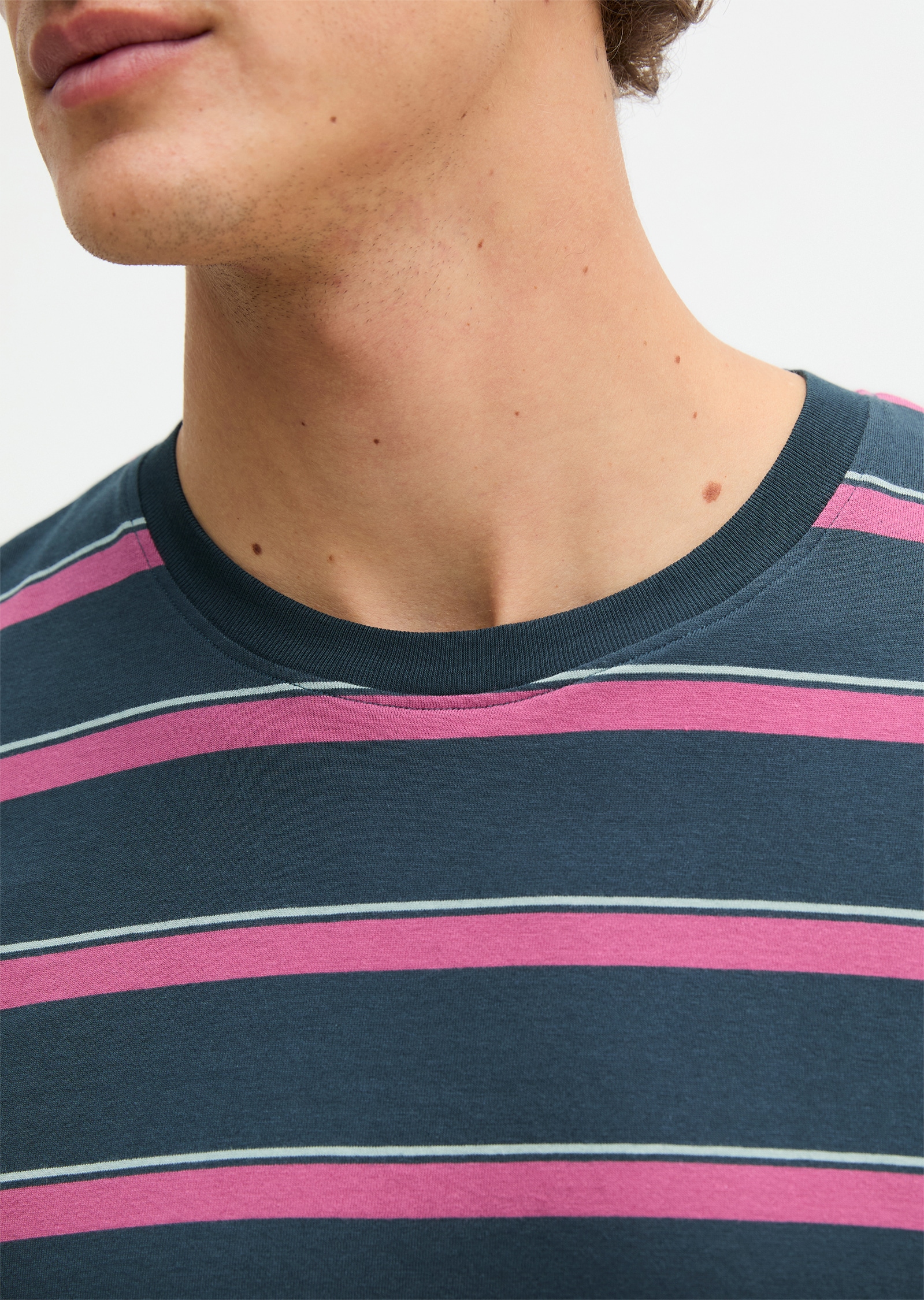 Marc O'Polo Haut de pyjama »Mix N Match Cotton« avec rayures, col rond et manches courtes
