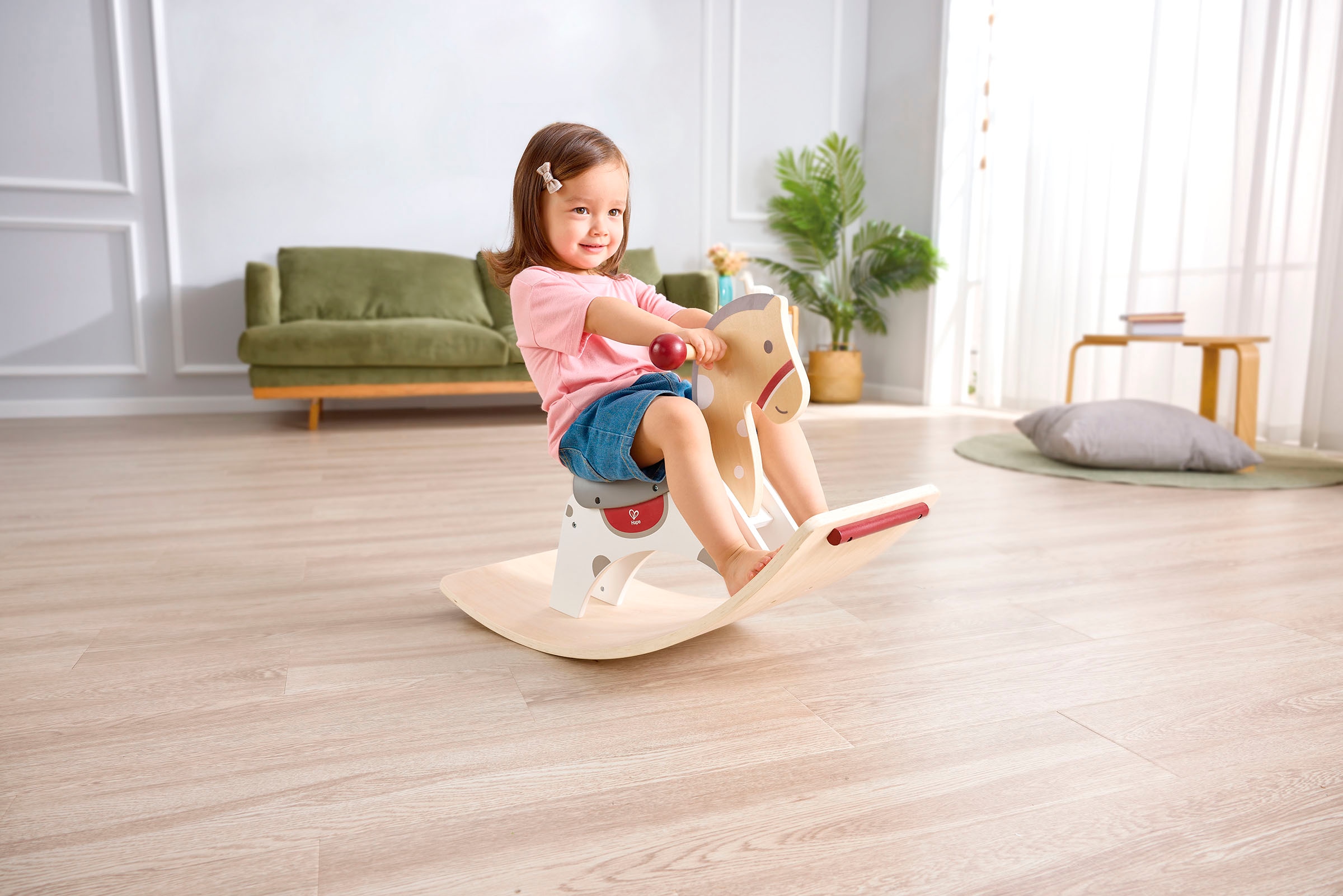 Hape Cheval à bascule »2in1-Schaukelpferd und Balance-Board«