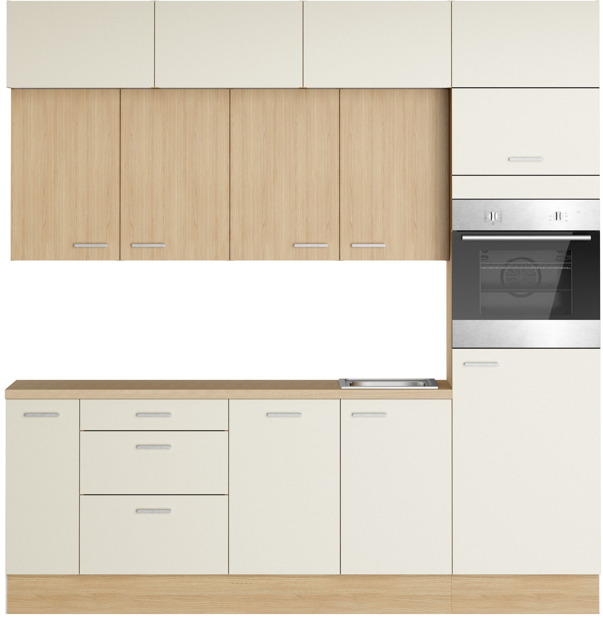KOCHSTATION Kitchenette »KS-Lucy« Breite 240 cm, Soft-Close, inkl. Zubehör, wahlweise mit Geschirrspüler