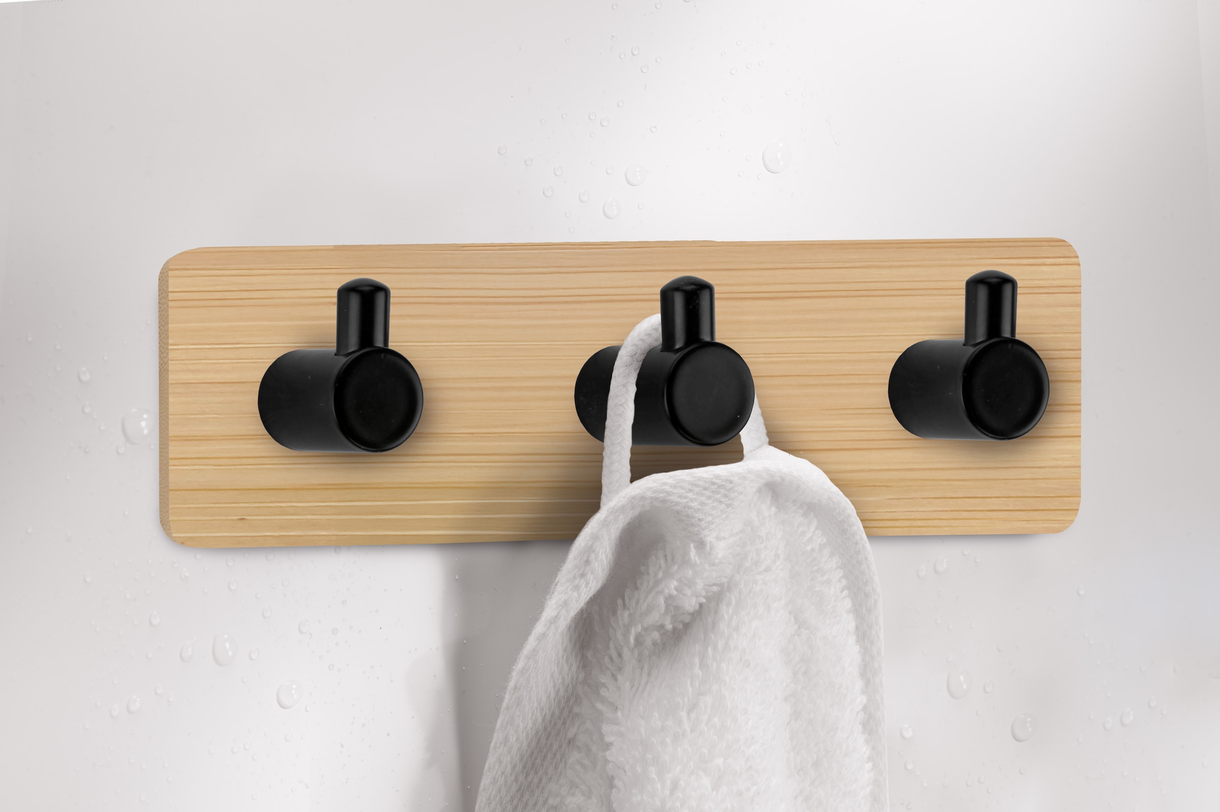 Kleine Wolke Klebehaken »Bamboo Pin Hook Trio«