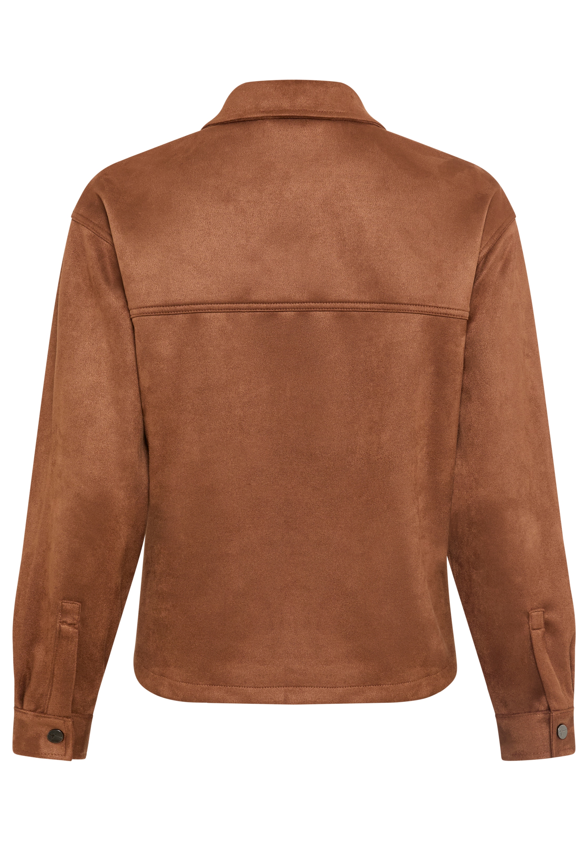 Tamaris Veste chemise »aus weichem Veloursleder-Imitat« Longueur couvrant les hanches, avec patte de boutonnage