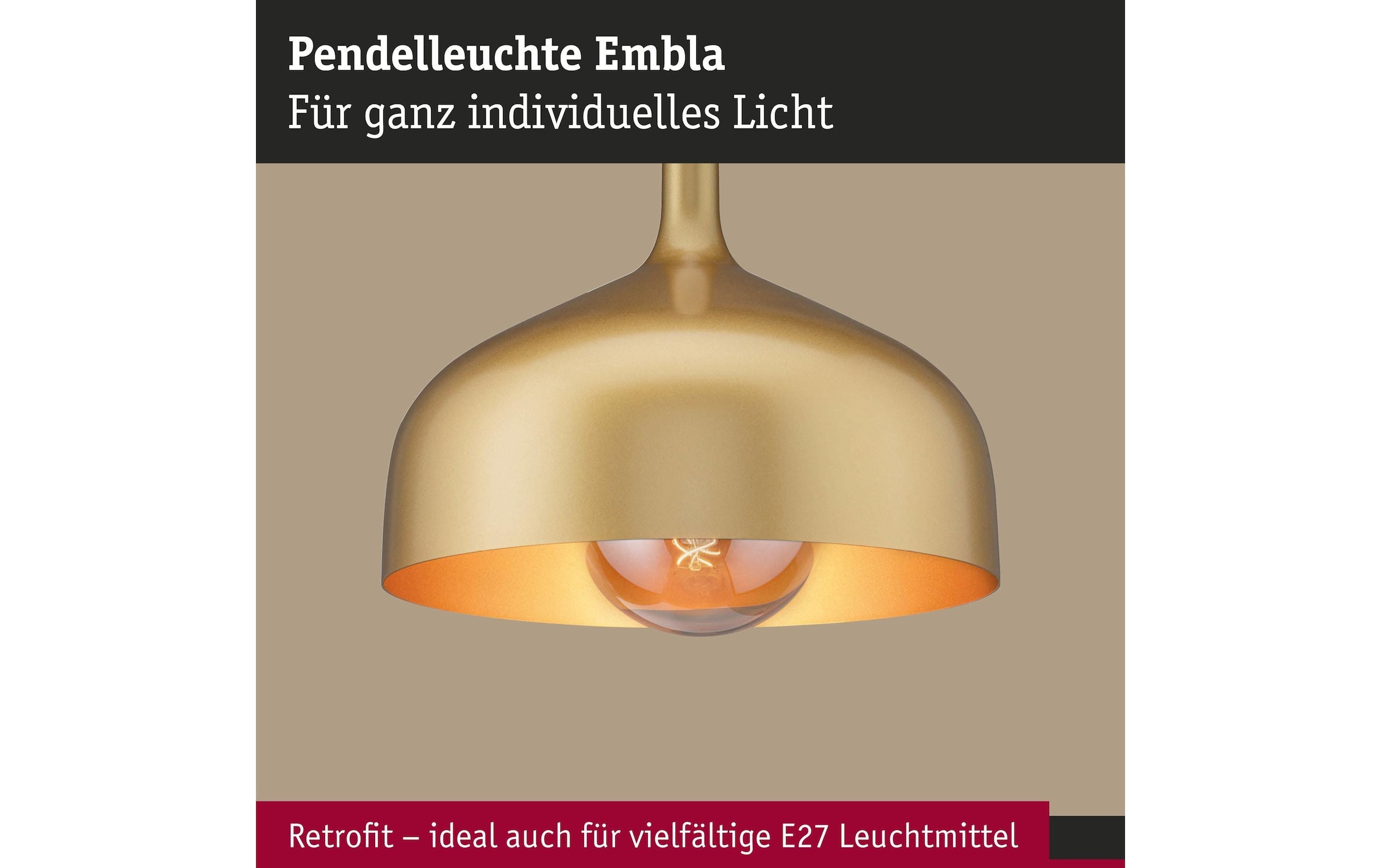 Paulmann Pendelleuchte »Pendelleuchte Embla II E27 Metall Metall« E27