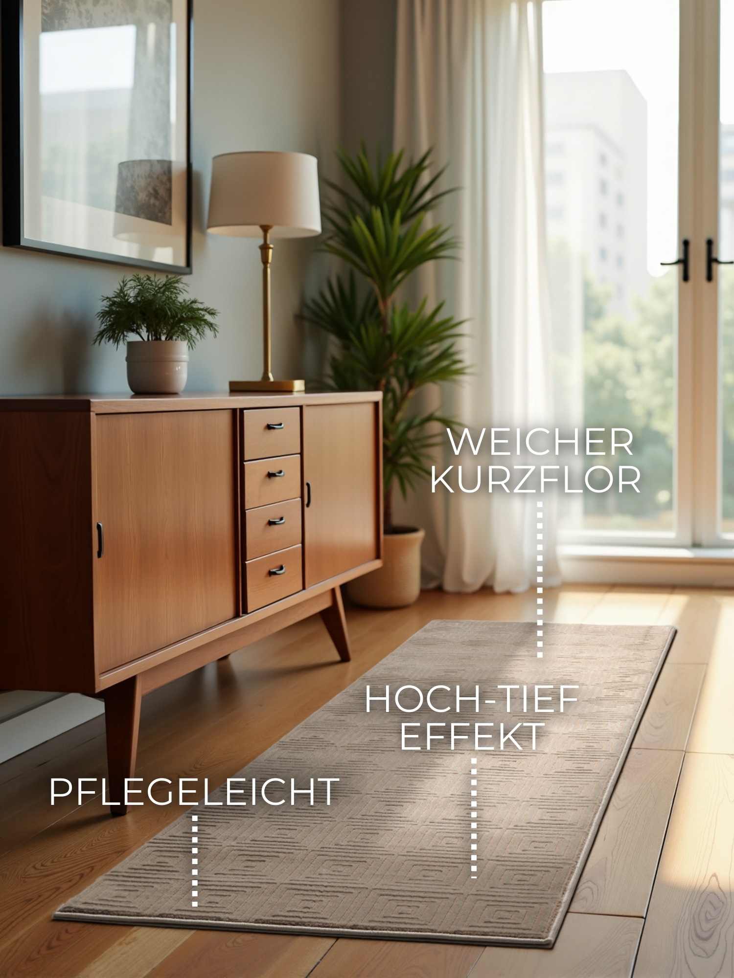 ELLE DECORATION Designteppich »Tourmaline« rechteckig 9 mm Höhe Wohnzimmer, Schlafzimmer, Läufer, Hoch-Tief Effekt, Flur, Glanz
