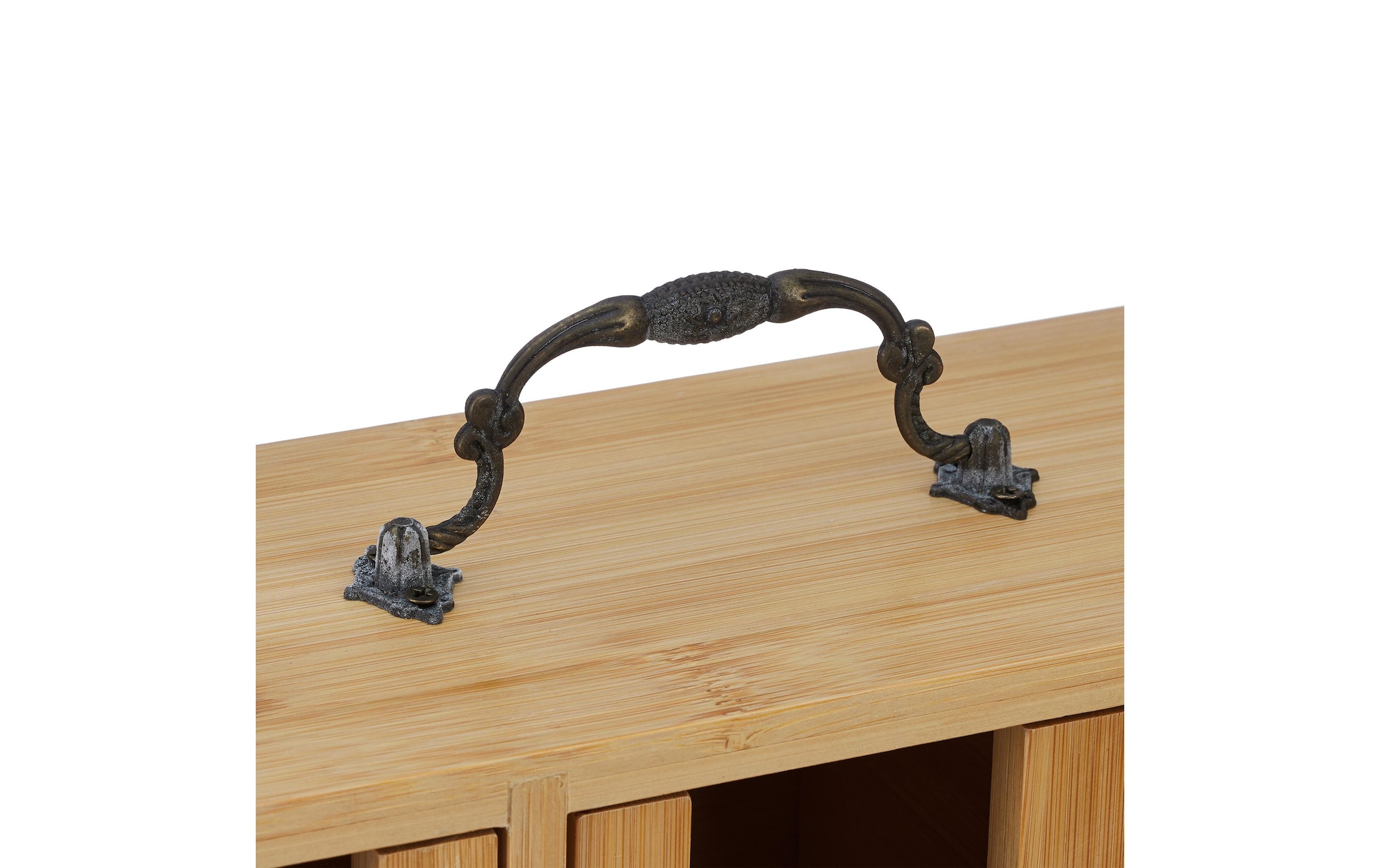 relaxdays Teebox »Hellbraun/Kupfer« 1 Stk. tlg. Holzart: Bambus (China)