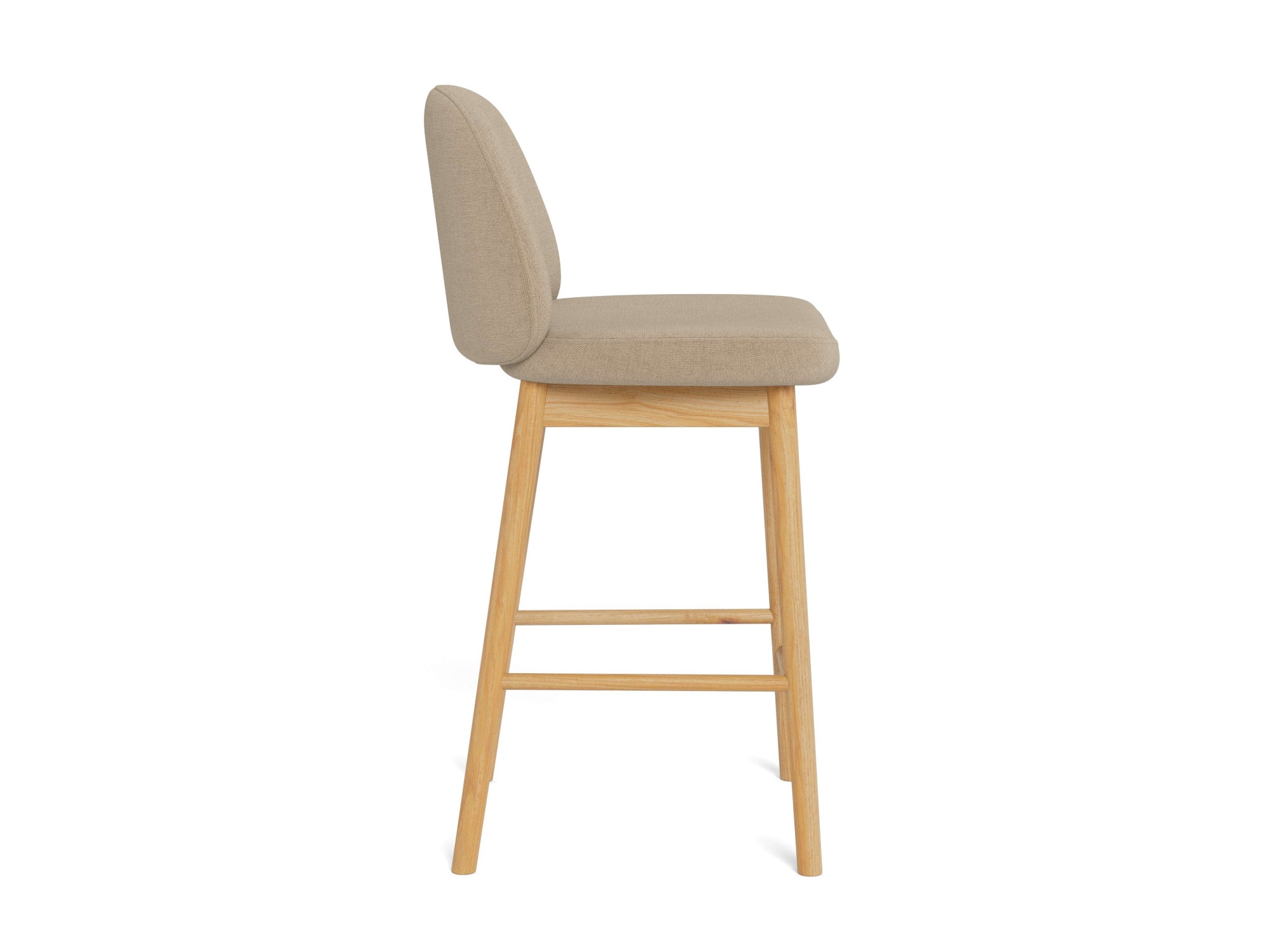 ACTONA GROUP Tabouret de bar »Sophia - Bequemer Barstuhl aus Eiche mit Fussstütze & Rückenlehne« Ensemble, 2 cuis tlg. Design scandinave, siège en tissu, pour cuisine et coin repas