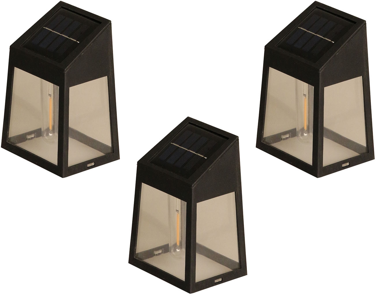 LUXFORM Aussen-Wandleuchte »Solar-Wandleuchte - Vigo - LED - 3 Stück« LED-Modul 3 Stk. Solarbetrieben