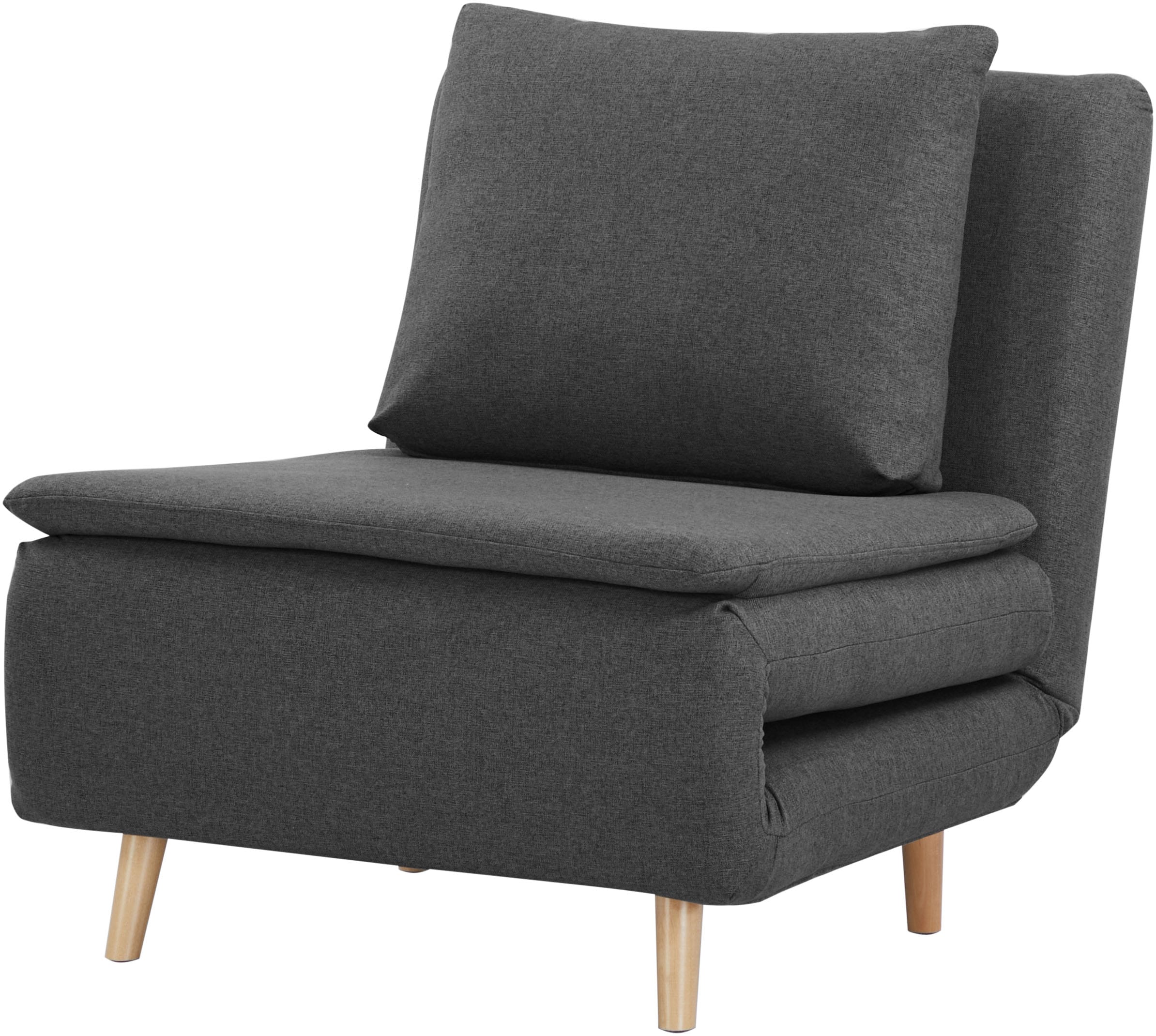 GOODproduct Sessel »AINSLEY« wandelbar zum Gästebett, Schlafsofa, Webstoff u. Cord-Bezug