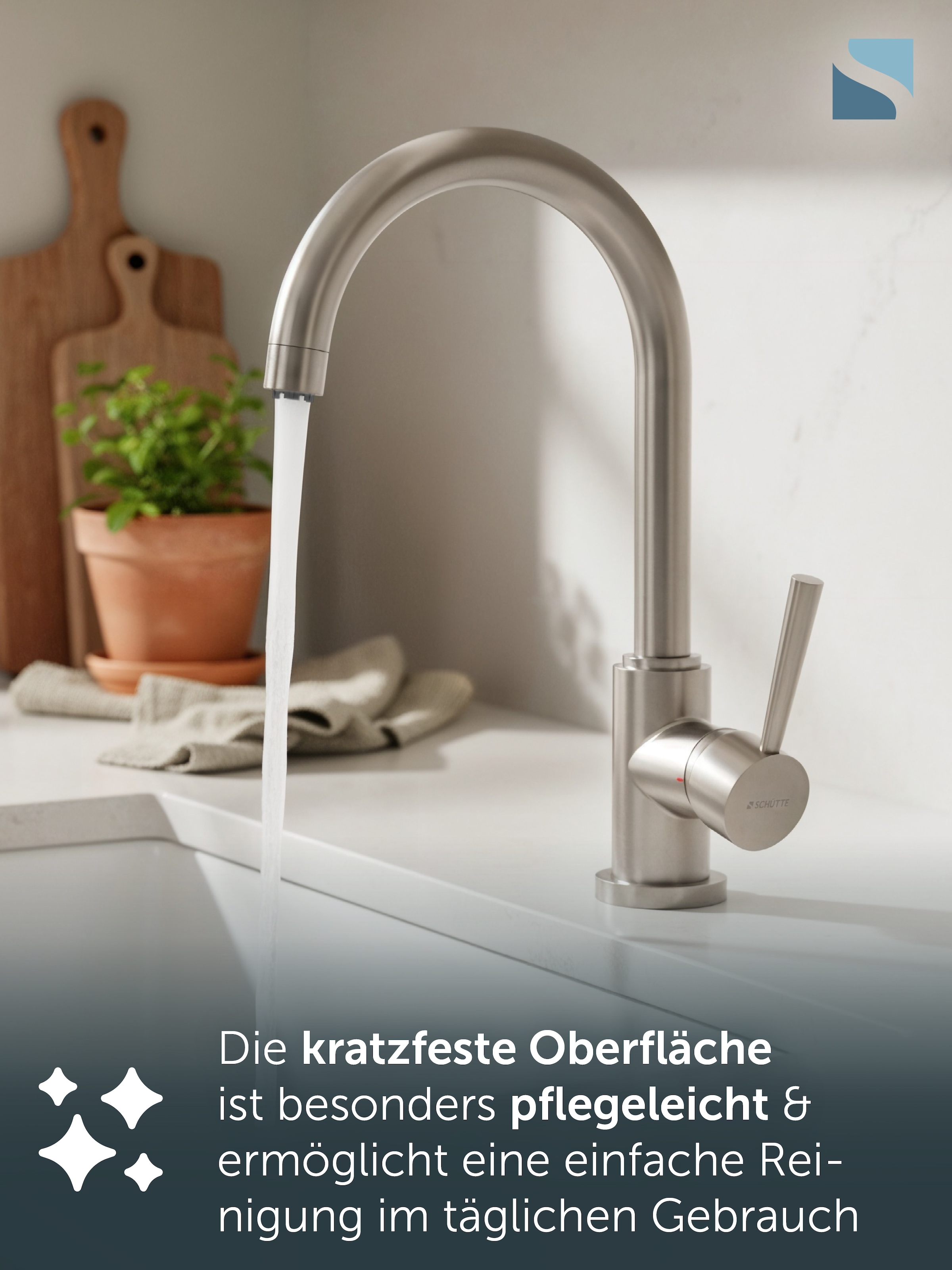 Schütte Robinet d'évier »Cornwall« robinetterie basse pression, anti-goutte, pivotant à 360°, mousseur de marque