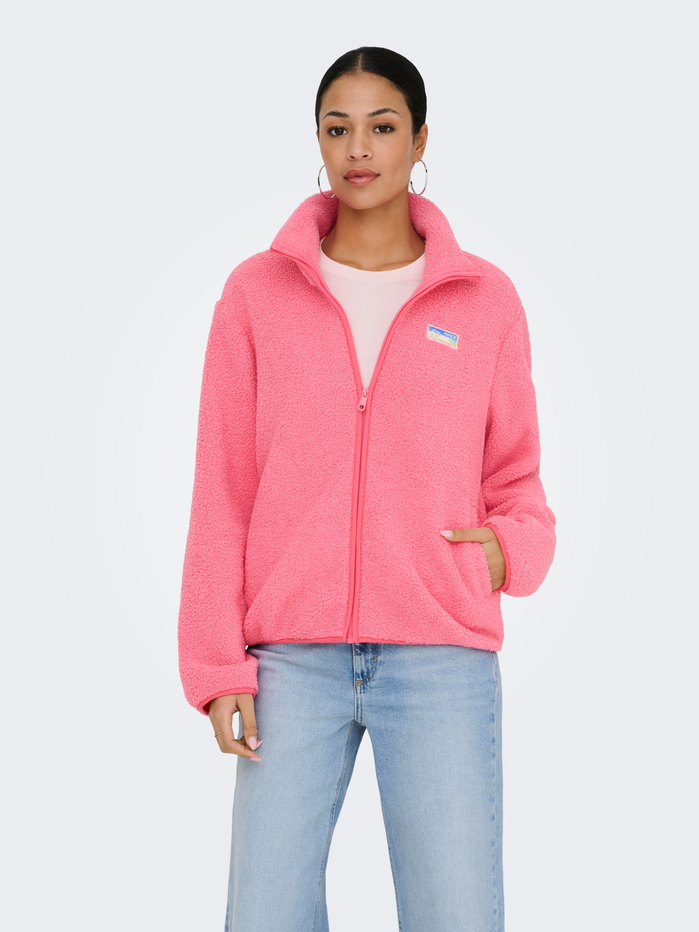 ONLY Veste en peluche »ONLEVA LIFE TEDDY JACKET CC OTW« sans capuche fibre synthétique,