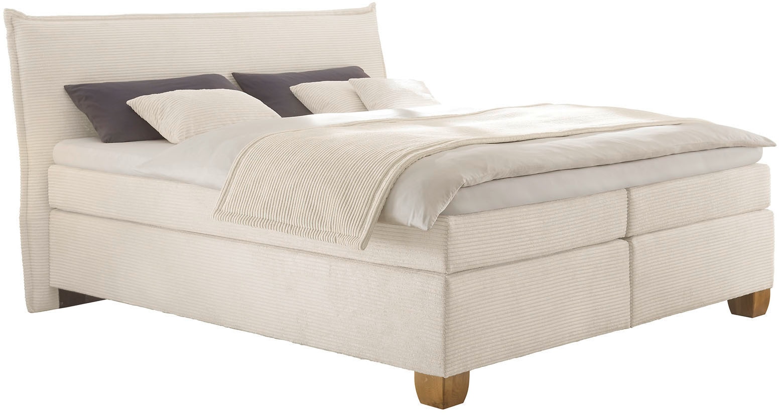 hapo Lit boxspring »Hana, in verschiedenen Breiten und Härtegraden erhältlich« lit recouvert de tissu velouté, incl. surmatelas