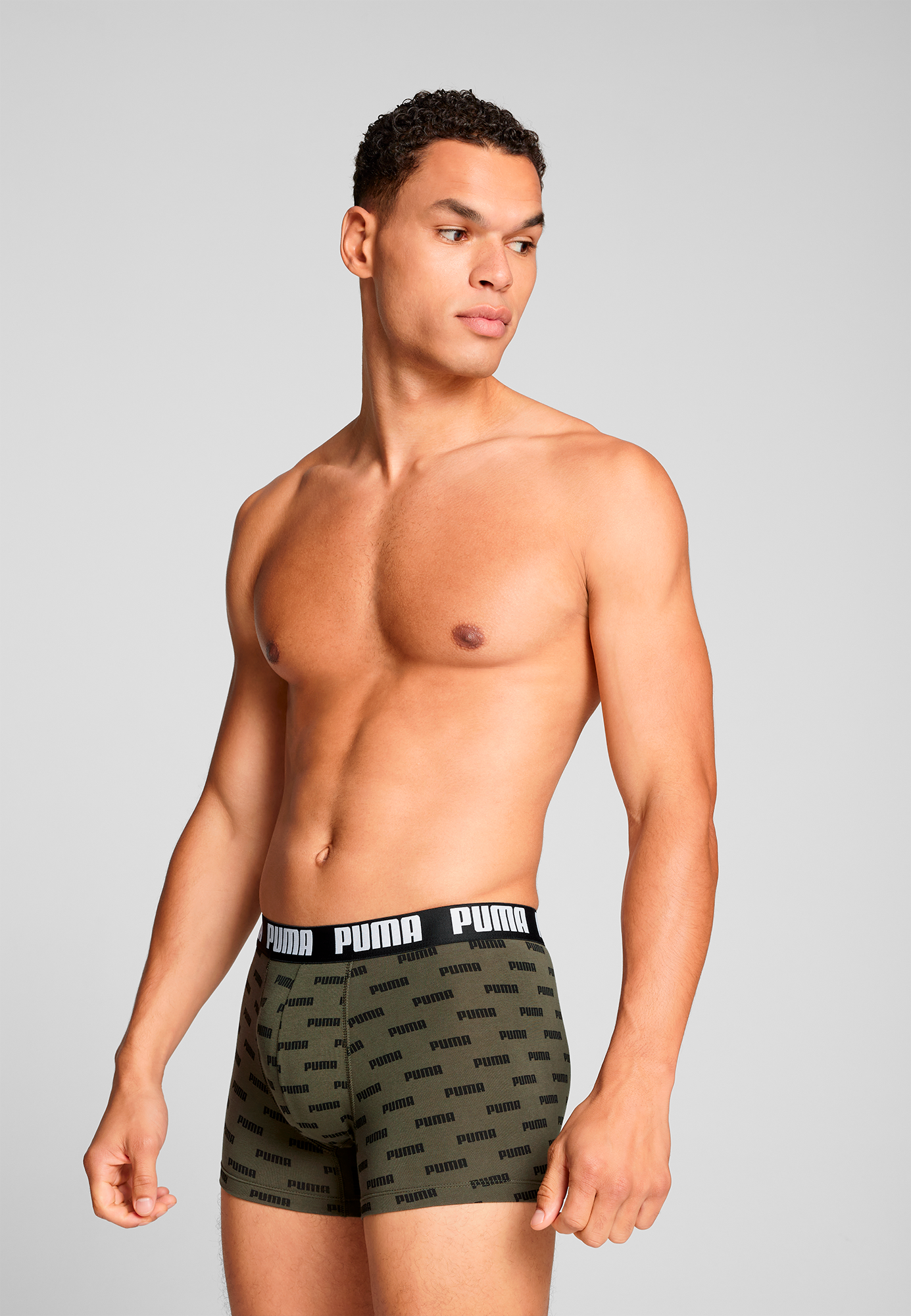 PUMA Boxershorts »PUMA MEN EVERYDAY LOGO PRINT BOXERS 2P« Packung, 2er Pack,  1x uni und 1x allover Logodruck