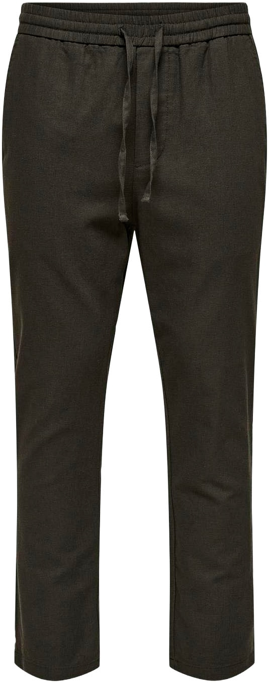 ONLY & SONS Schlupfhose »ONSLINUS CROP 0007 COT LIN PNT NOOS«  Baumwolle mit Leinen, Gummizug und Kordel