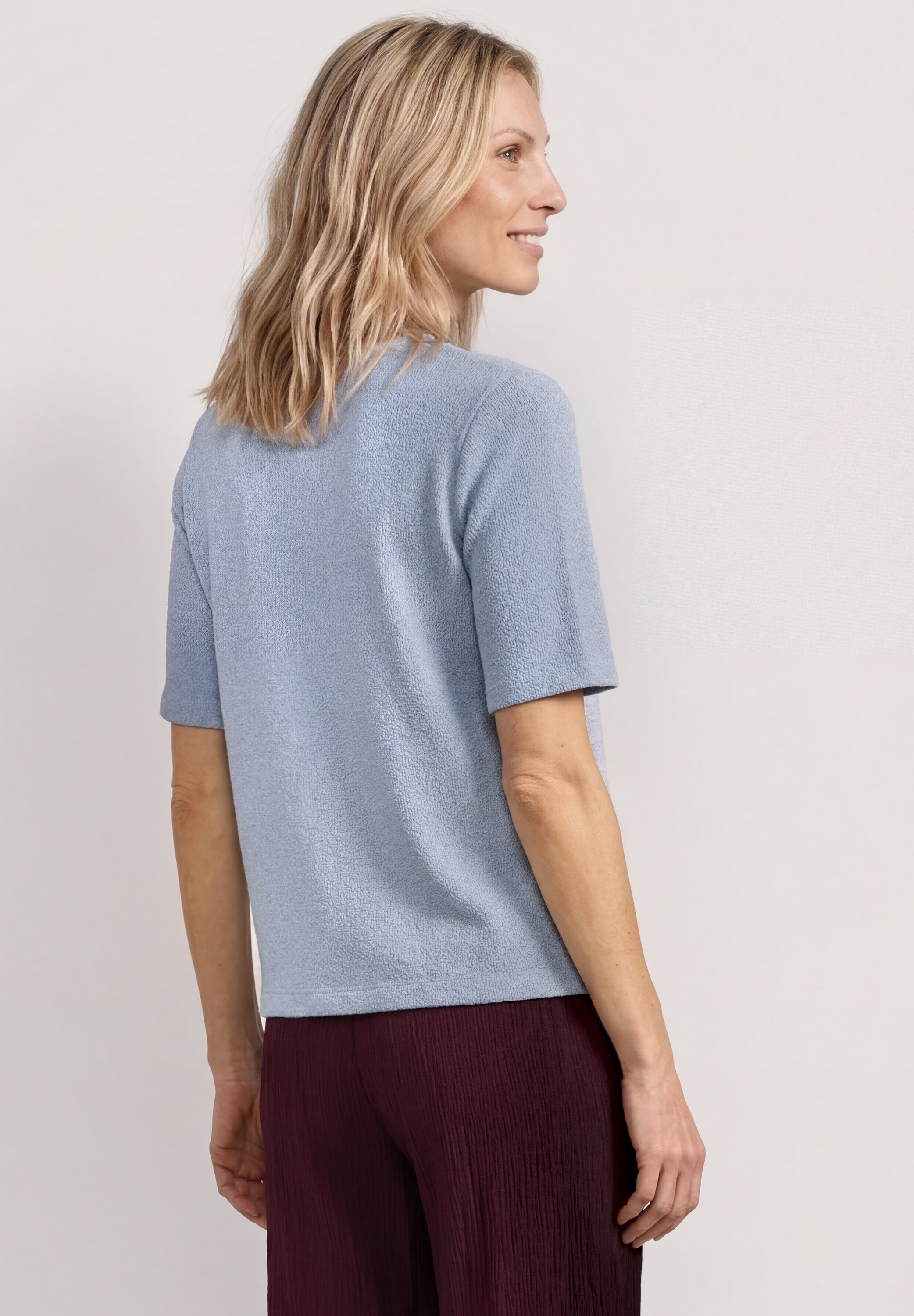 STREET ONE T-shirt à manches courtes T-shirt d'été à manches courtes en tricot avec col rond