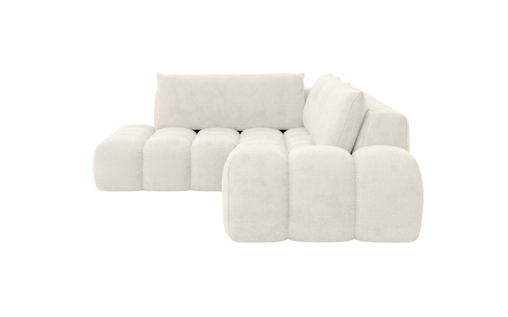 INOSIGN Ecksofa »AZITA klein, L-Form, elegant und bequem Designsofa in Bubble-Optik« lose Rückenkissen, traumhafte Steppung, Masse B/T/H: 296/176,5/89 cm