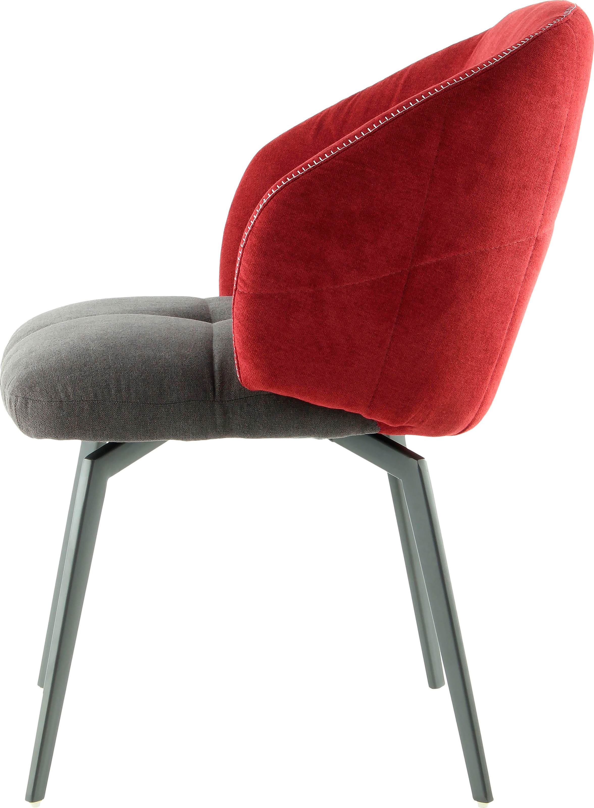 Kayoom Schalenstuhl »Stuhl Carol 225, dekorativer Stuhl im Retro-Look, zweifarbig gestaltet« (Set) 1 Stk.bequem, zweifarbig, Rückseite mit Reissverschluss, zweifarbig gestaltet