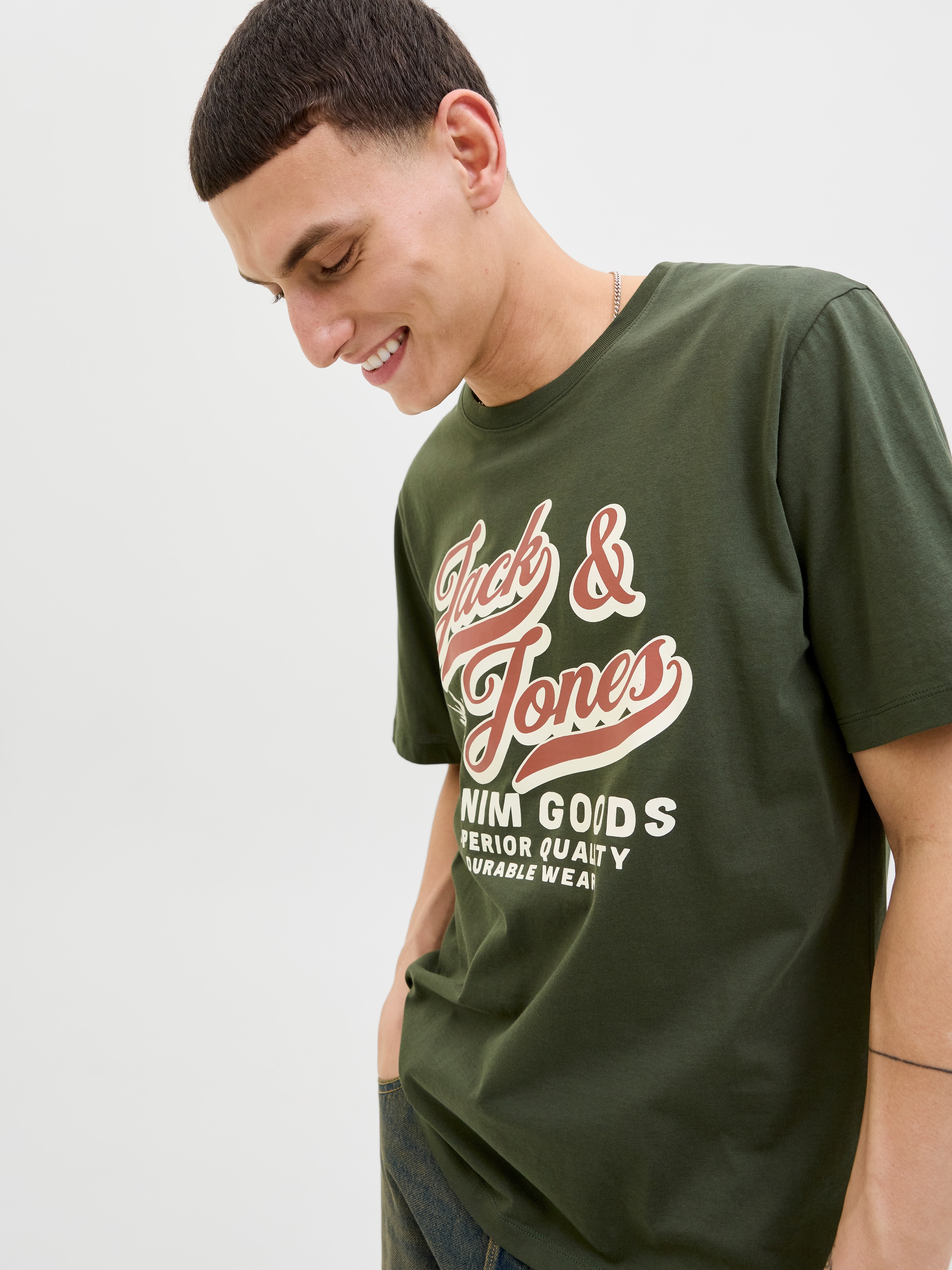 Jack & Jones Rundhalsshirt »JJELOGO TEE SS O-NECK 2 COL AW25 SN«