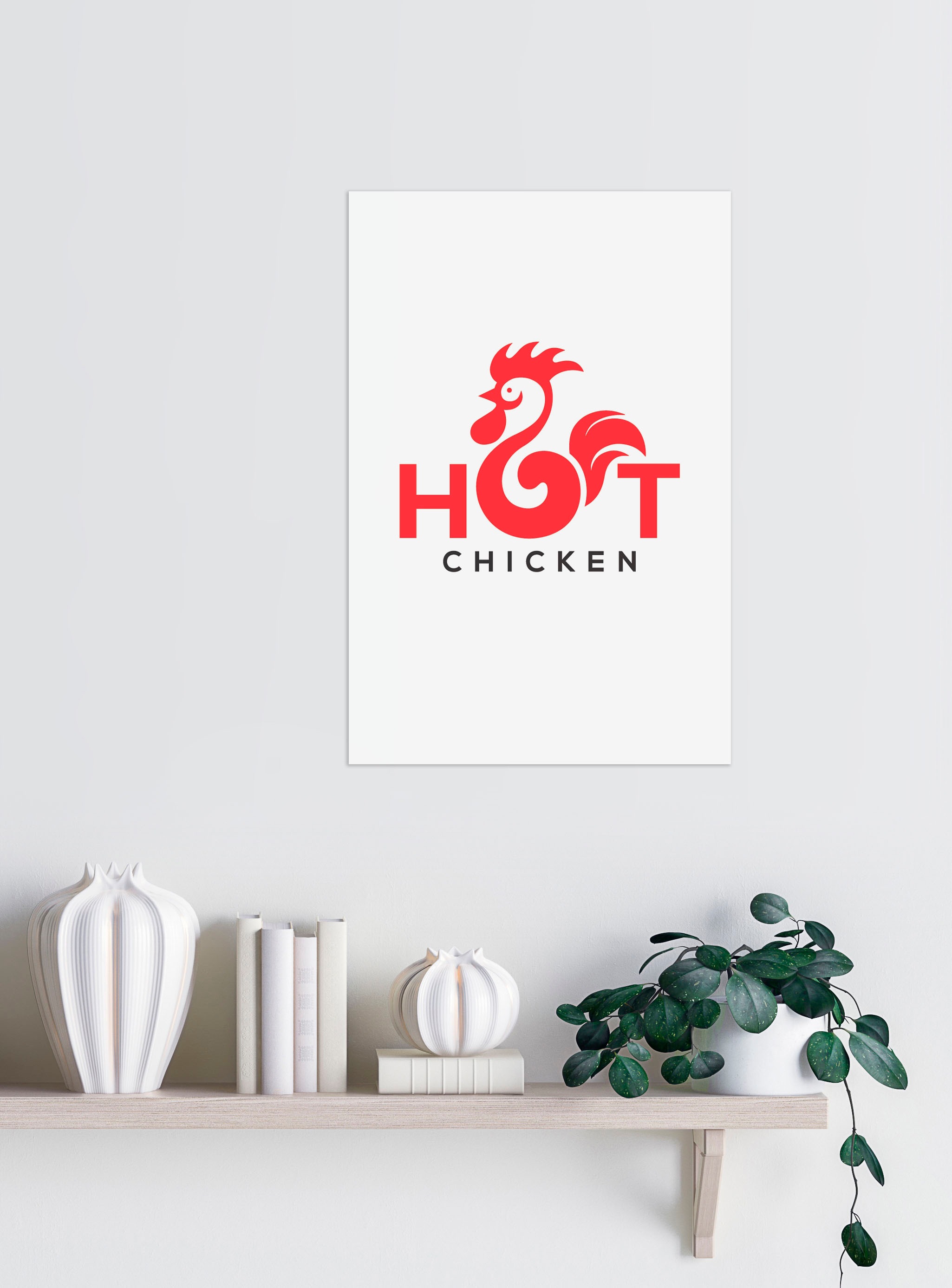 queence Wanddekoobjekt »HOT CHICKEN« Stahlschild, Blechschild, Spruch, Witzig, Wanddeko, retro, 20x30cm