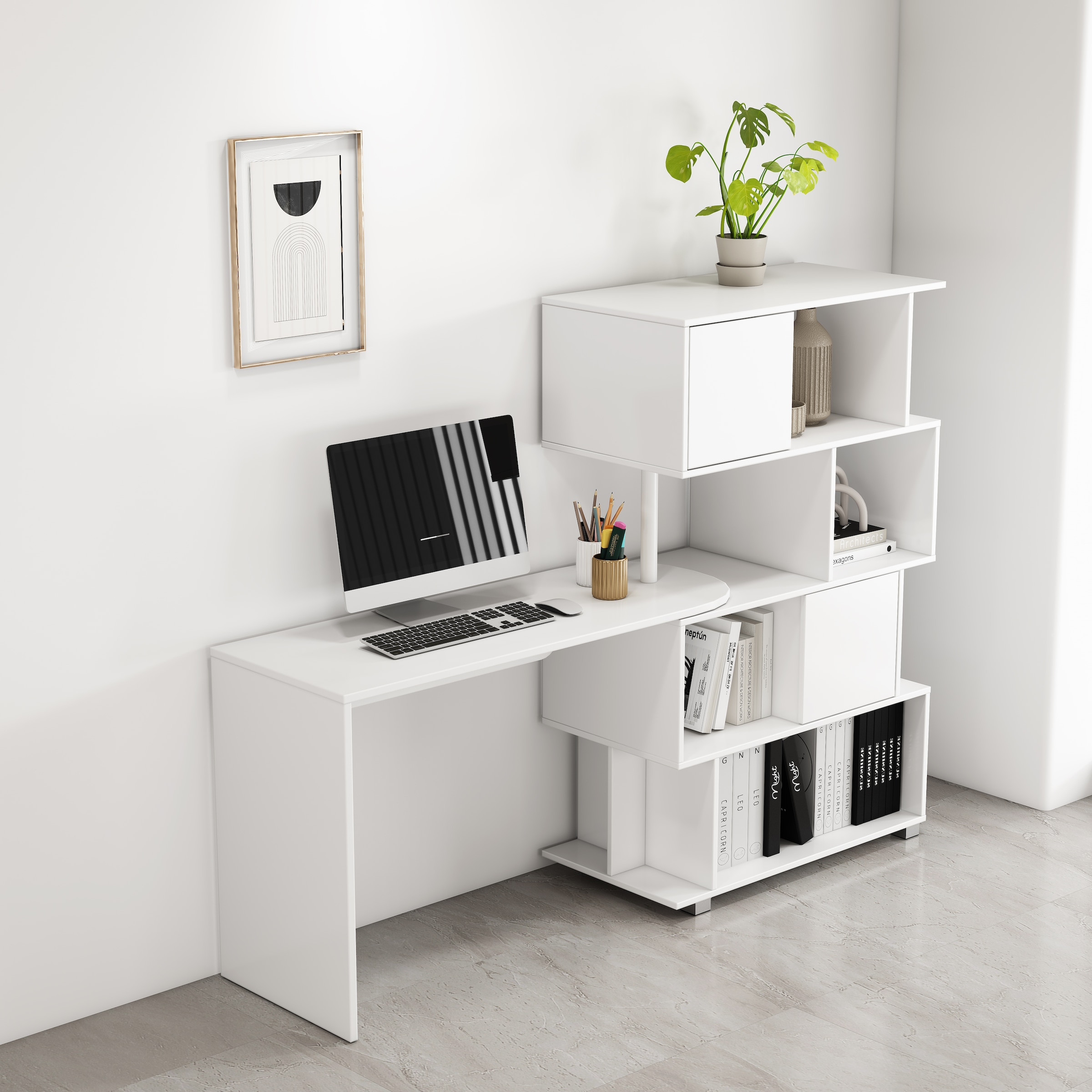 GOODproduct Schreibtisch »Inovo« Set,  als Eckschreibtisch oder Schreibtisch nutzbar, viel Stauraum