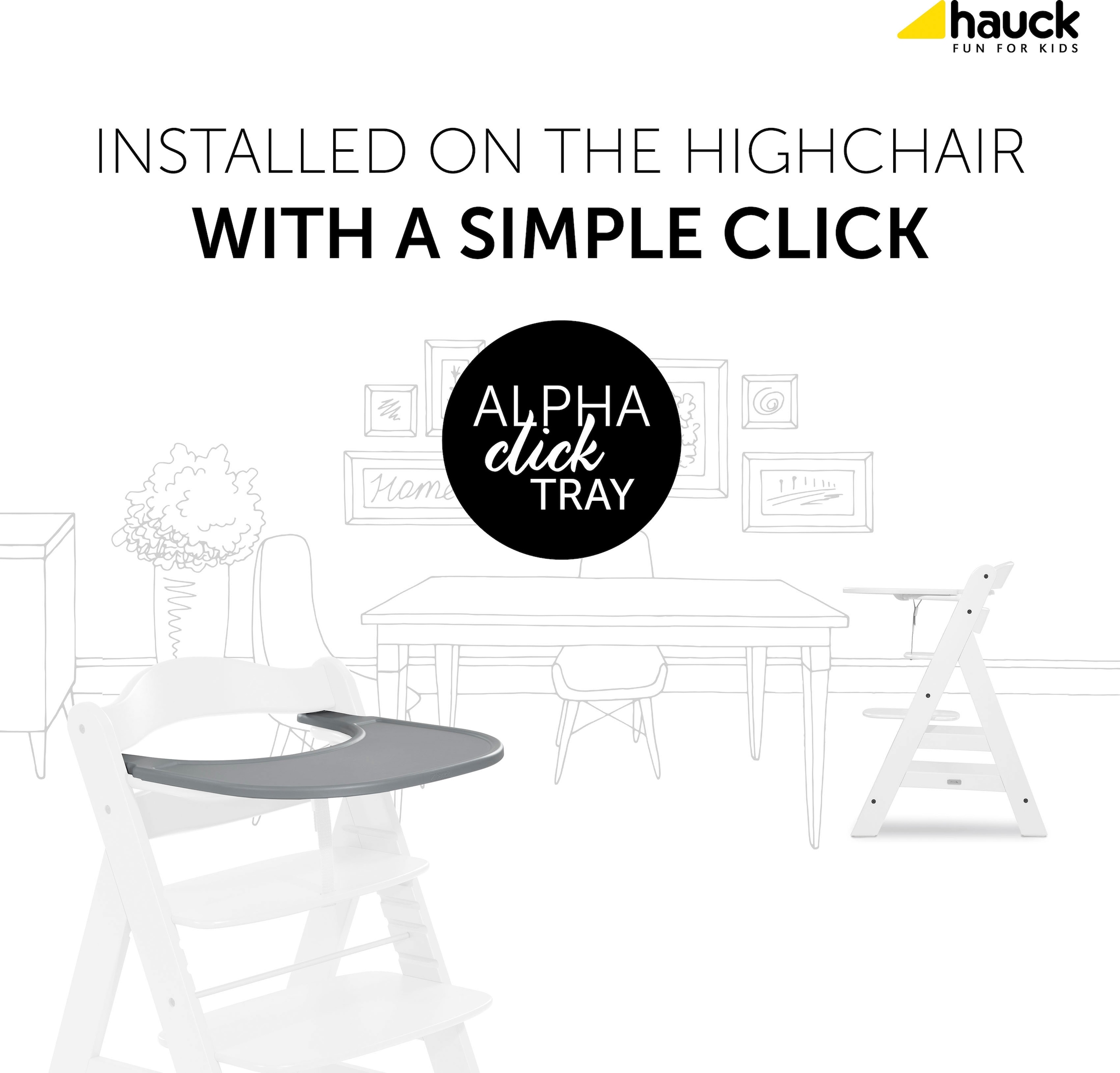 Hauck Hochstuhltablett »Alpha Click Tray, grau« Hauck Hochstuhl Alpha+