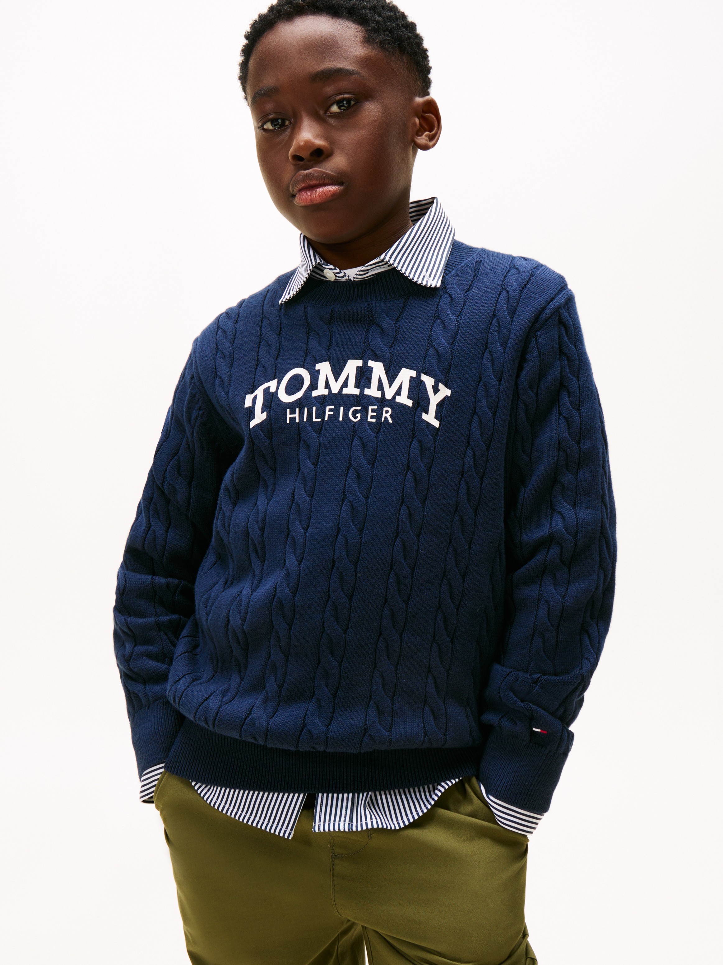 Tommy Hilfiger Pull en tricot Regular fit, für Kinder bis 16 Jahre, Druck