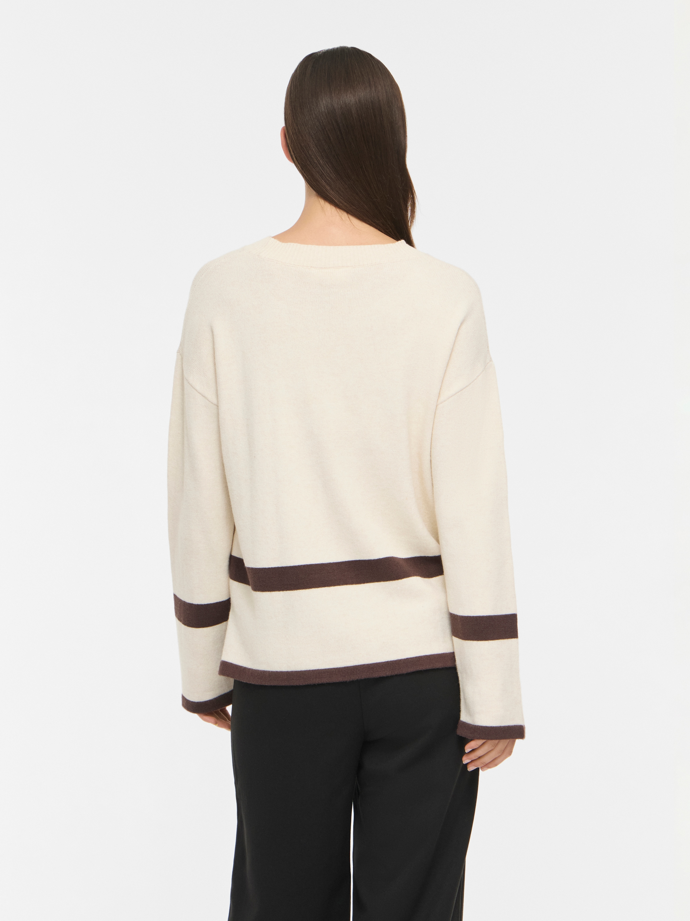 Vila Rundhalspullover »VIRIL O-NECK OVERSIZE L/S KNIT TOP- NOOS« Materialmix, oversize