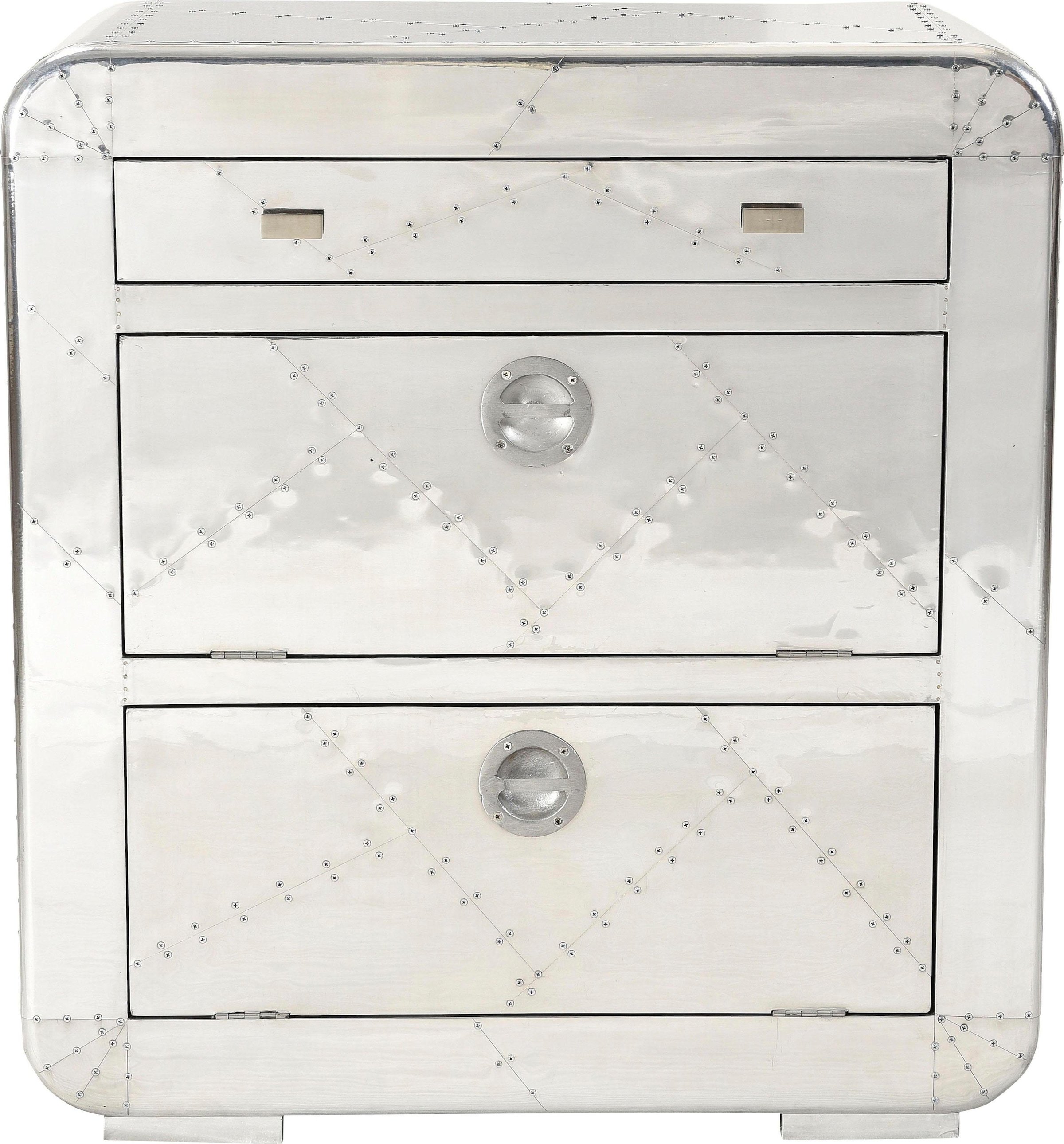 SIT Armoire à chaussures »Biella aus Altholz mit Aluminium-Beschlägen im Flugzeuglook« 2 rabats & 1 tiroir pour env. 12 paires de chaussures