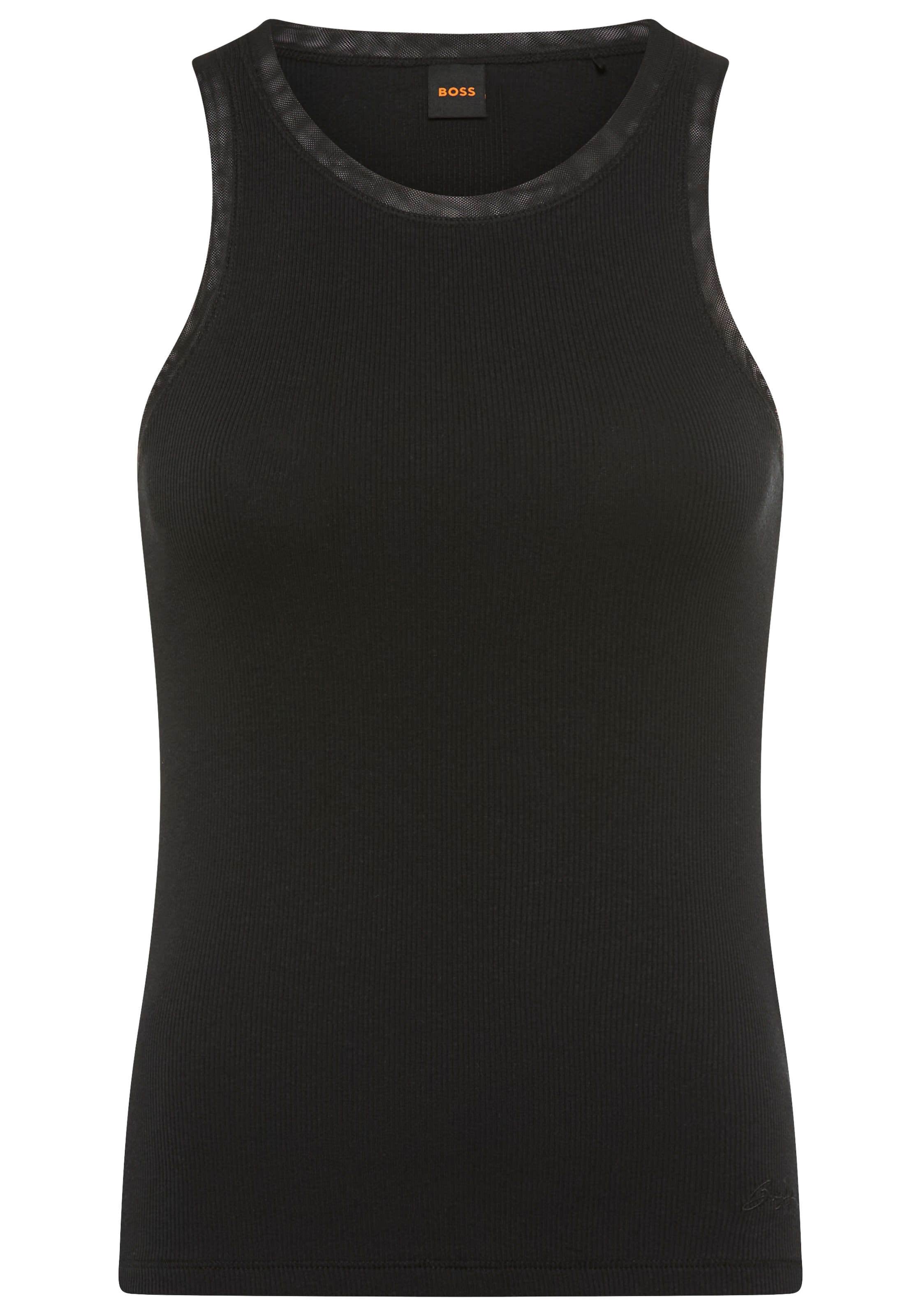 BOSS ORANGE Débardeur à côtes »Eplie Premium Damenmode« mit Mesh-Details