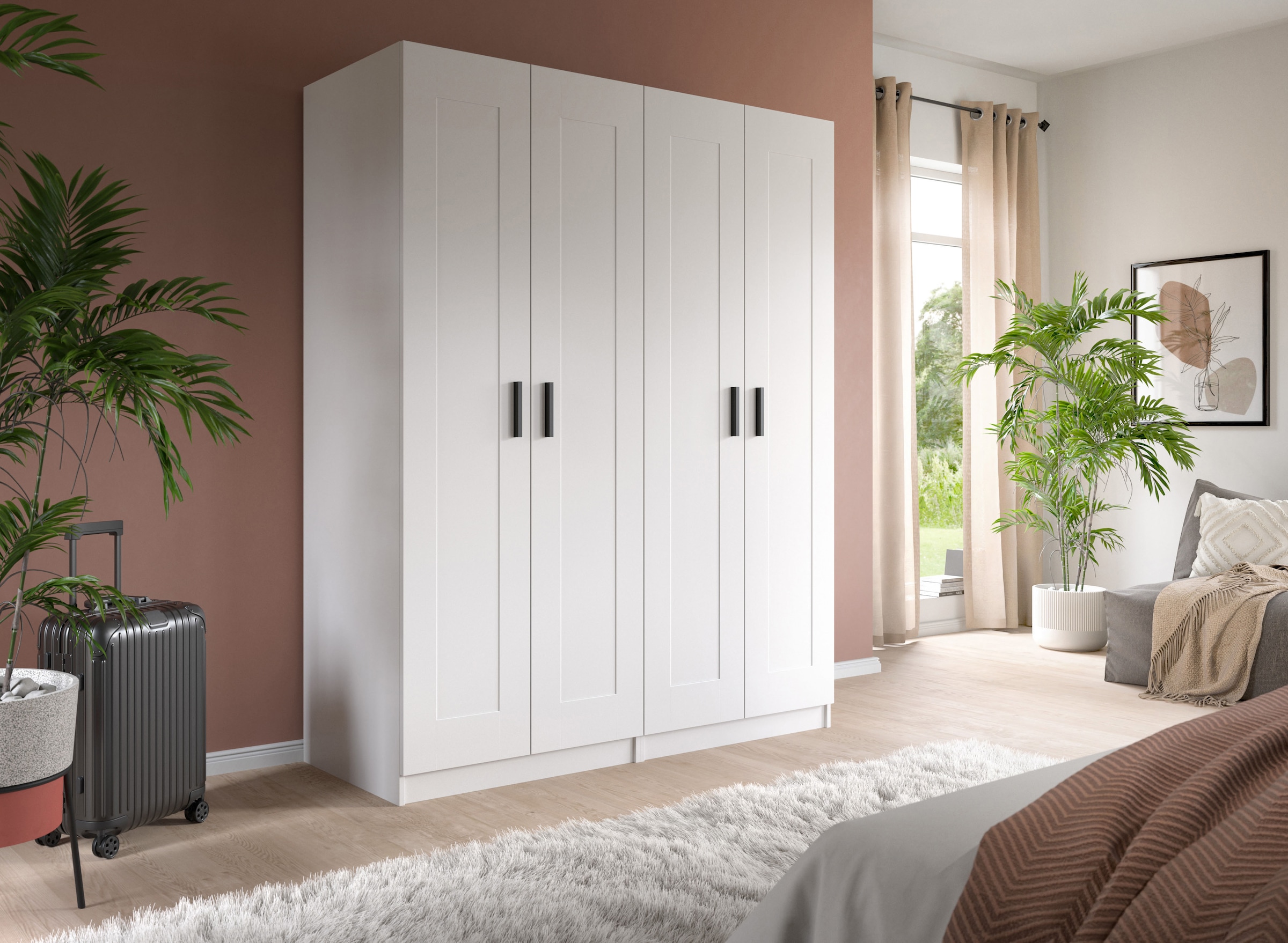 Home affaire Armoires à vêtements »Farmsen, TOPSELLER!, Schlafzimmerschrank, Garderobe, Schrank« Schrank-Kombi, Schlafzimmer, Garderobenschrank, Flur,  Set best. aus: 2 Kleiderschränken, individuell platzierbar