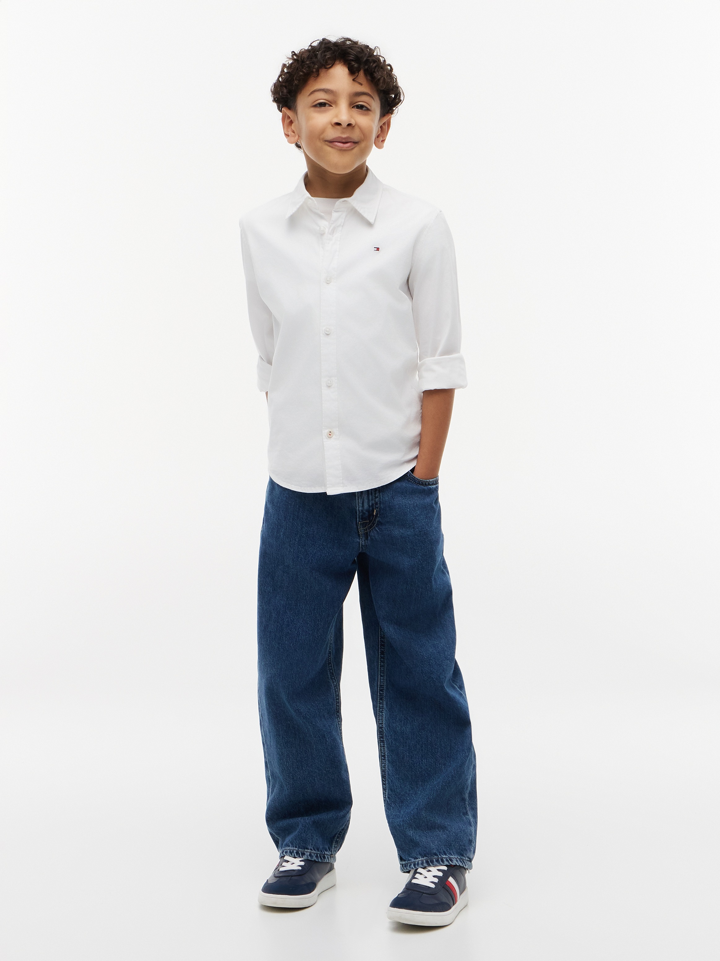 Tommy Hilfiger Chemise à manches longues »SOLID STRETCH POPLIN SHIRT L/S« pour garçon