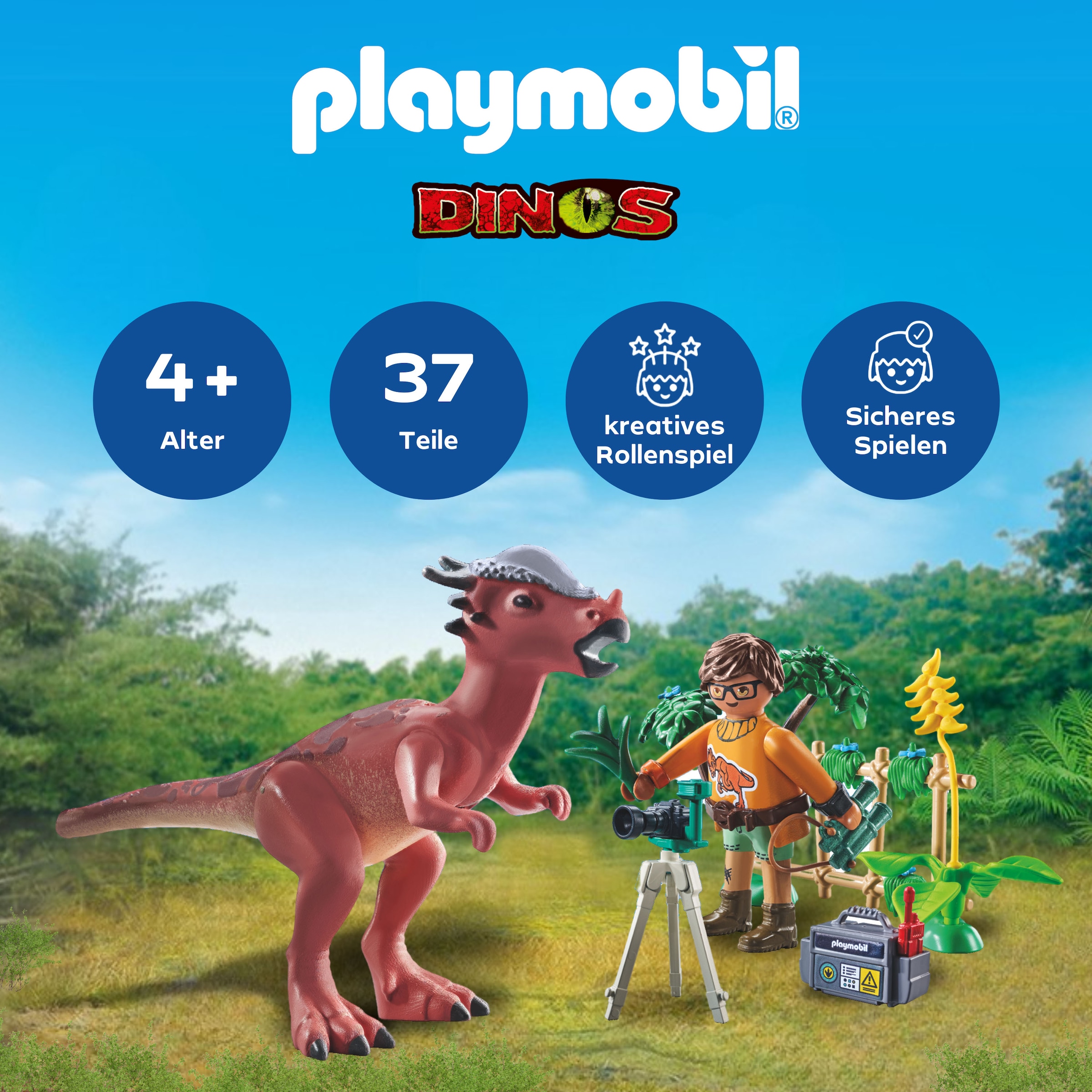 Playmobil® Konstruktions-Spielset »Stygimoloch-Beobachtung (71822), Playmobil Dinos«