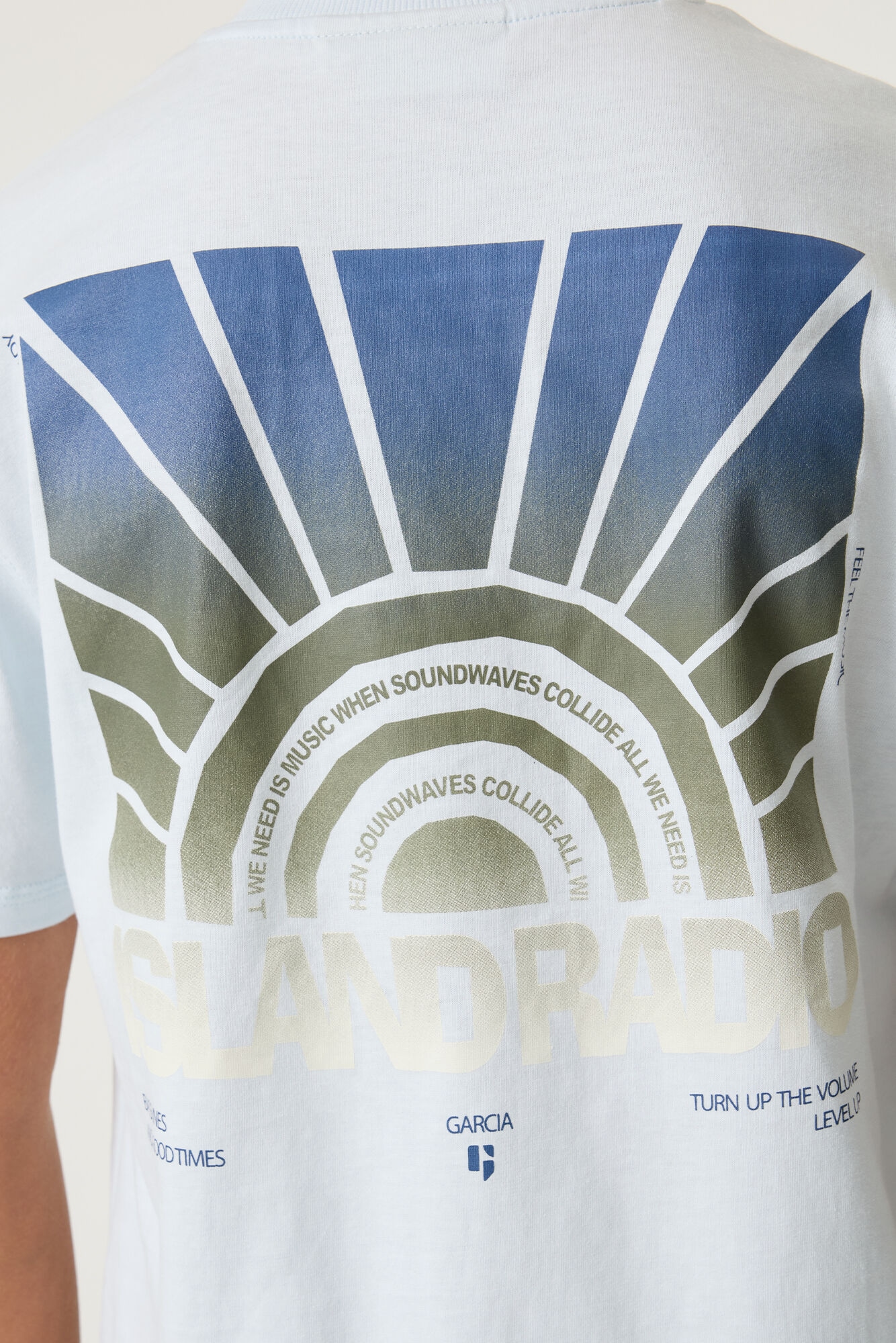 Garcia Shirt à col rond Avec grand imprimé dans le dos, pour garçons