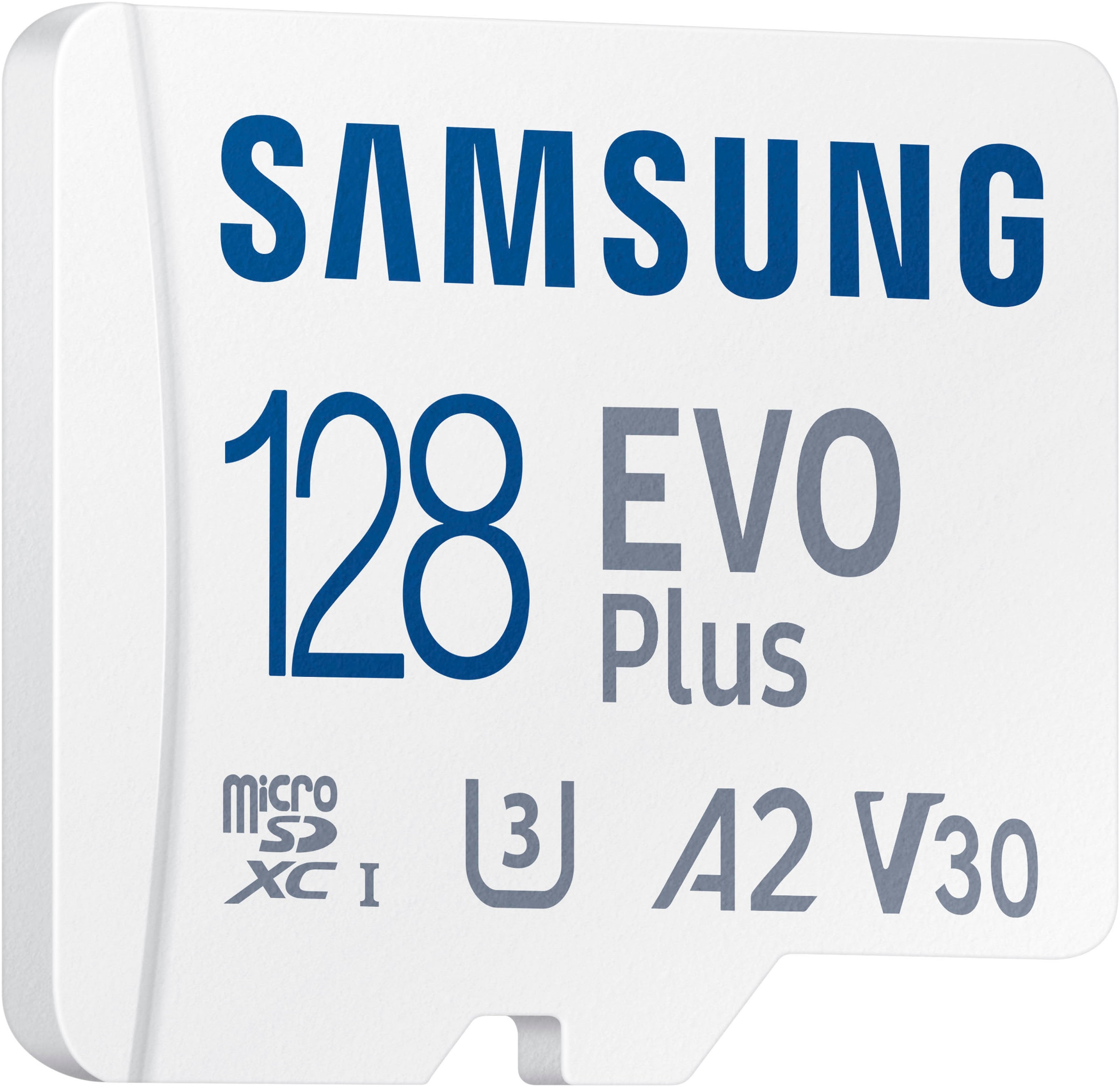 Samsung Speicherkarte »EVO Plus (2024) inkl. SD-Adapter« (128 GB Video Speed Class 30 (V30)/UHS Speed Class 3 (U3) 160 MB/s Lesegeschwindigkeit)