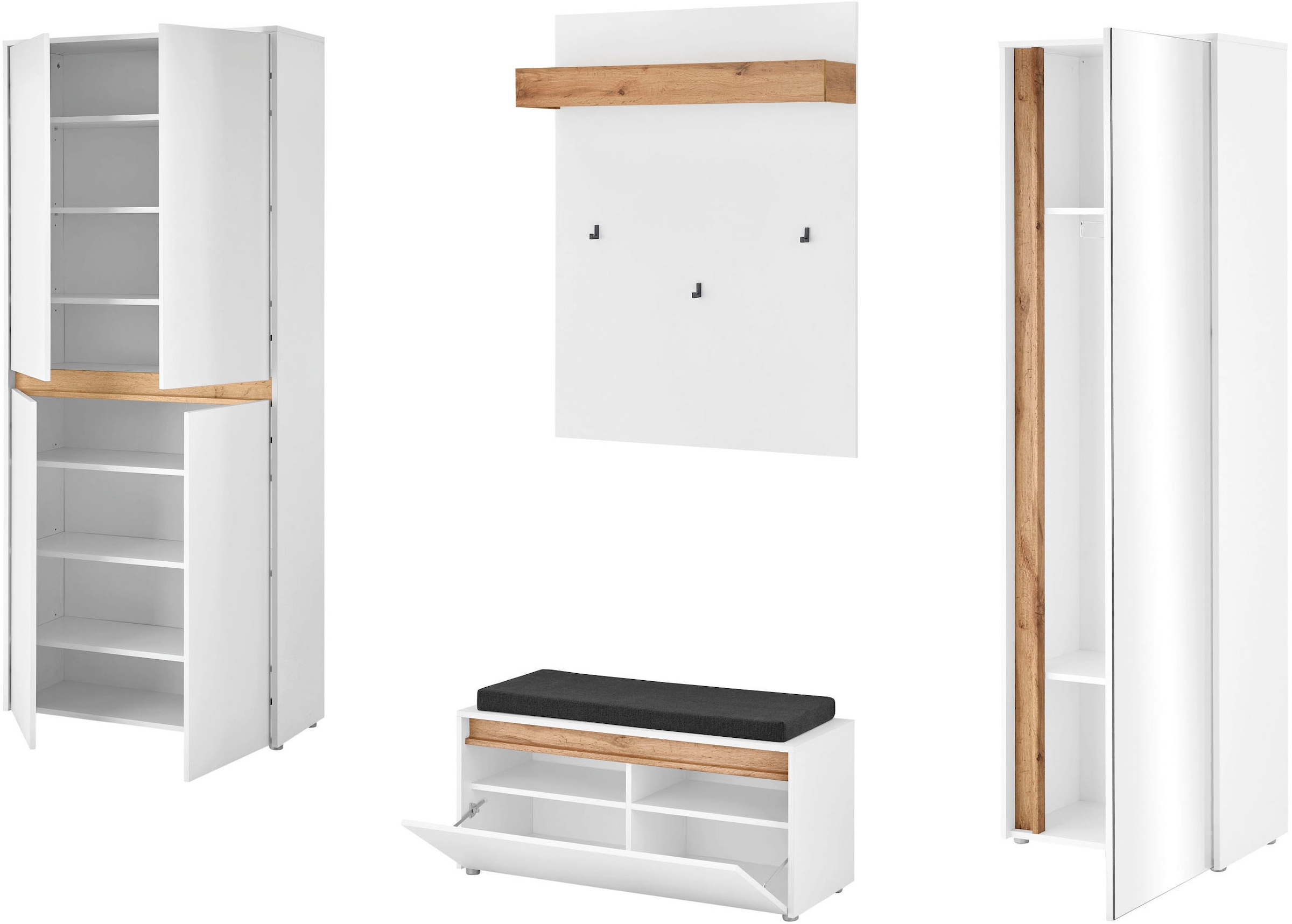 INOSIGN Garderoben-Set »City/Giron, moderne Garderobe, viel Stauraum, ca. 40 Schuhe« Set, 4 Stk. tlg.