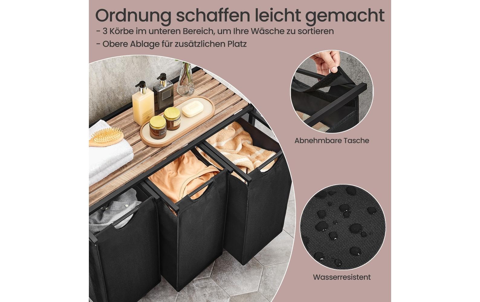 VASAGLE Wäschekorb »mit Ablagen 114 l«