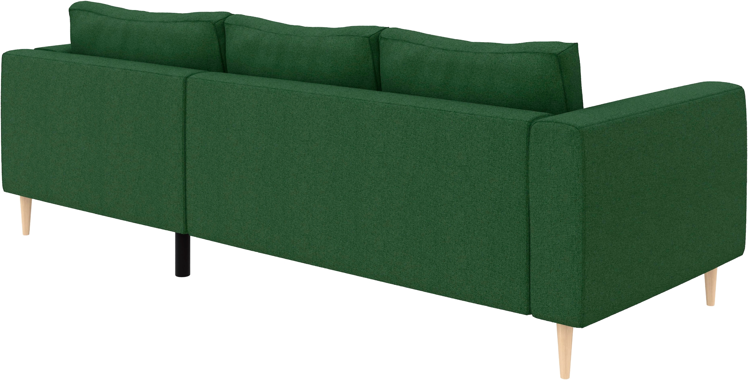 TRENDMANUFAKTUR Ecksofa »Amazing, wahlw. mit Schlaffunktion & Bettkasten, Fuss Buche lackiert« Recamiere beidseitig montierbar, L-Form,in Cord o. Struktur, B: 232 cm
