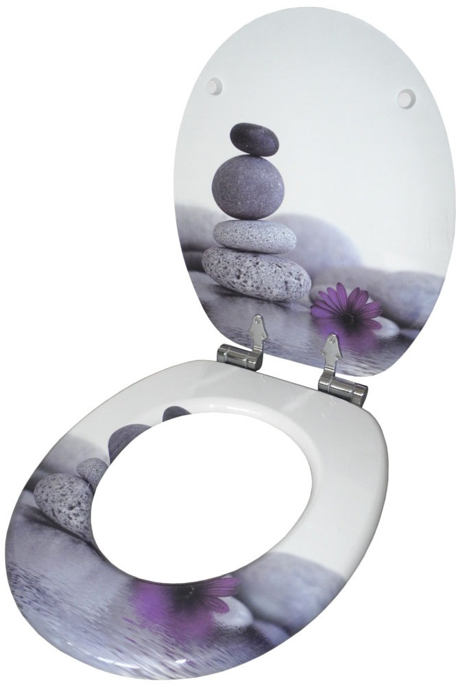 Sanilo Set d'accessoires de salle de bain »Energy Stones« WC-Sitz, Badteppich, Stöpsel, Seifenspender und WC-Bürste