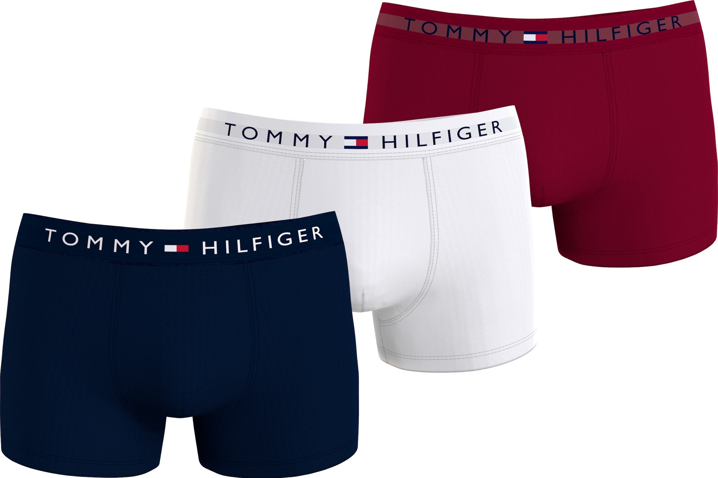 Tommy Hilfiger Underwear Tronc »3P TRUNK WB« Paquet, lot de 3, 3 cuis avec ceinture logo