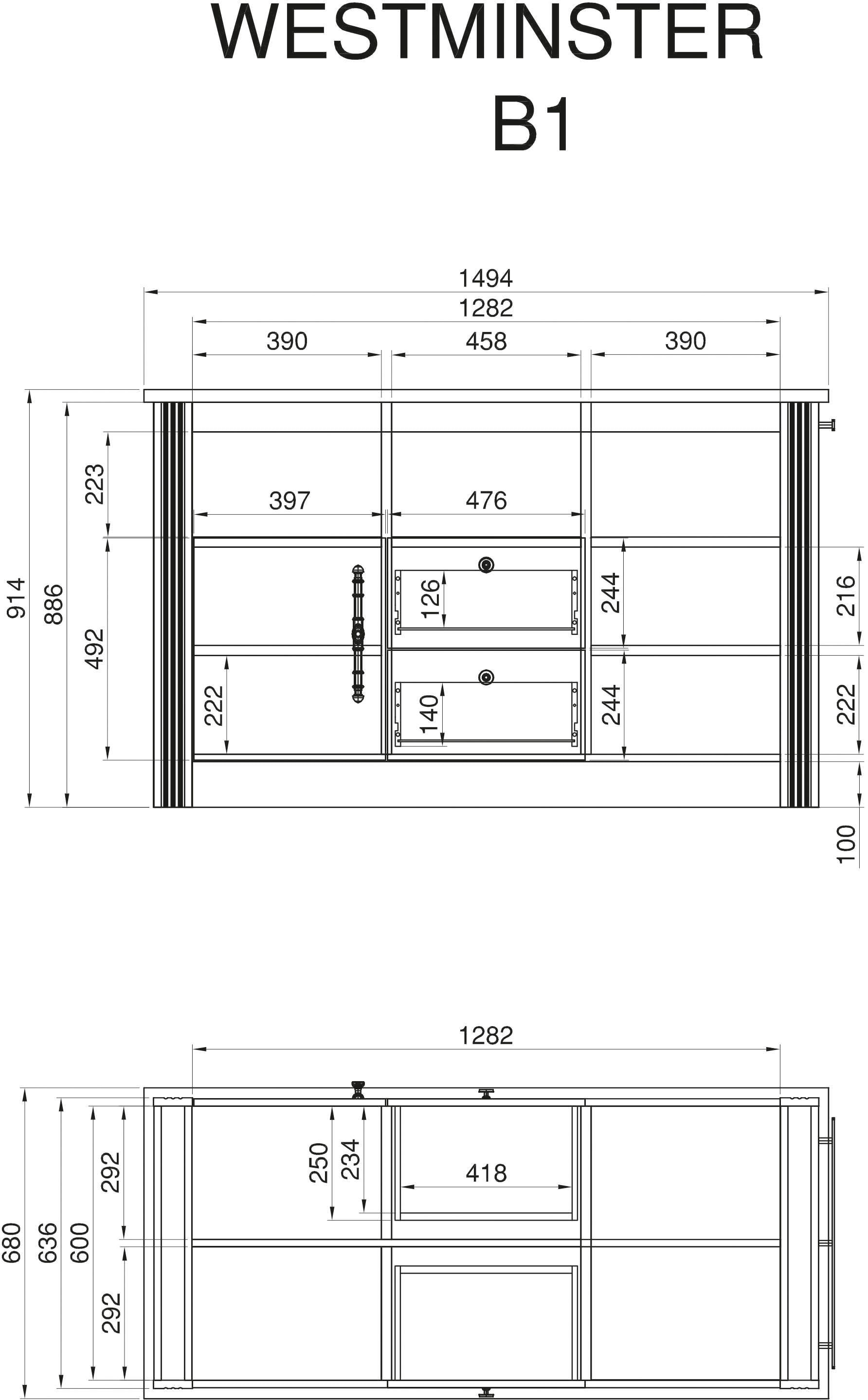 GOODproduct Cuisine »KS-Westminster« Breite 366 cm, ohne E-Geräte