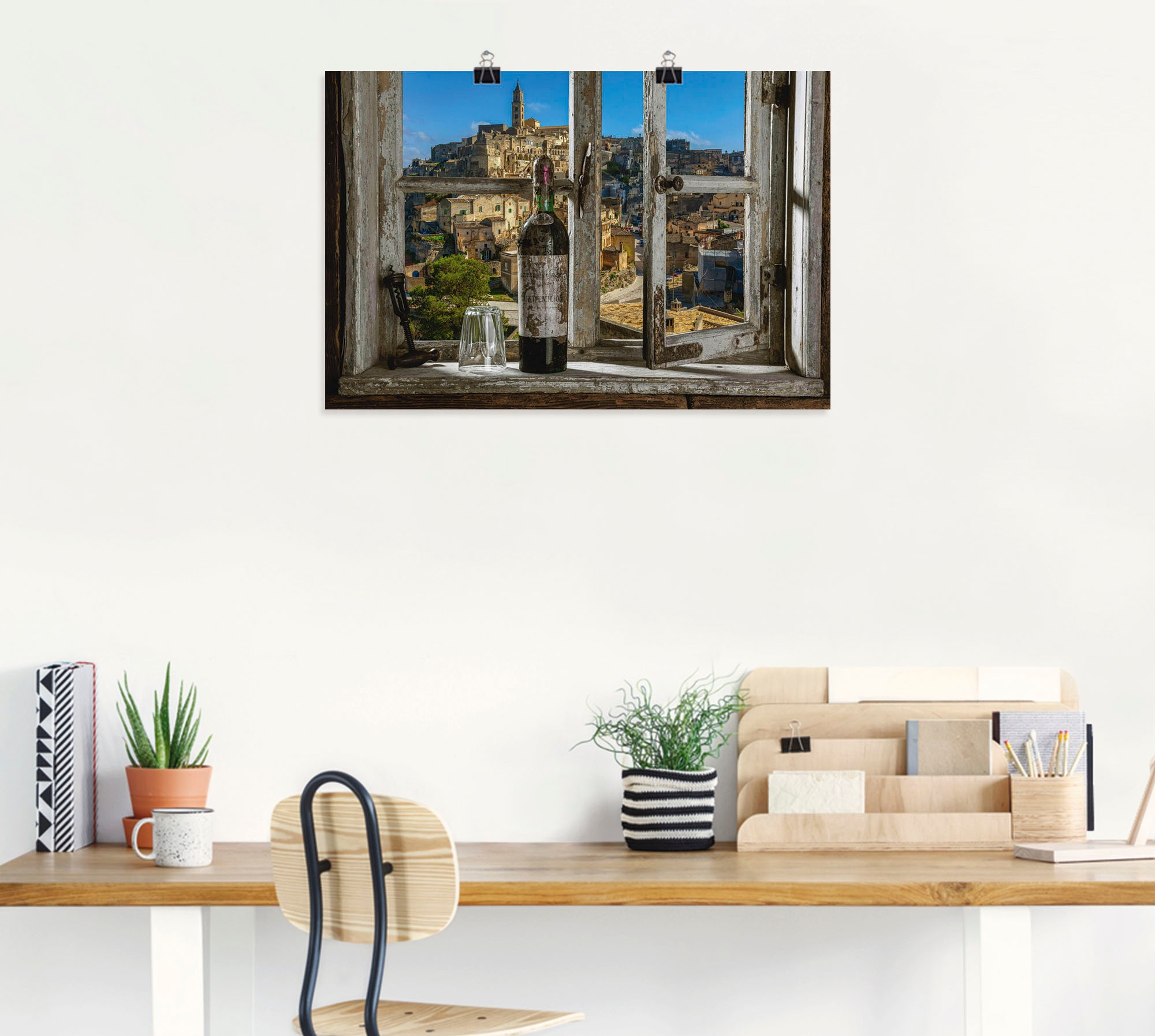 Artland Wandbild »Blick aus dem Fenster Matera, Italien« Fenster & Türen 1 Stk. tlg. als Alubild, Leinwandbild, Poster in verschied. Grössen