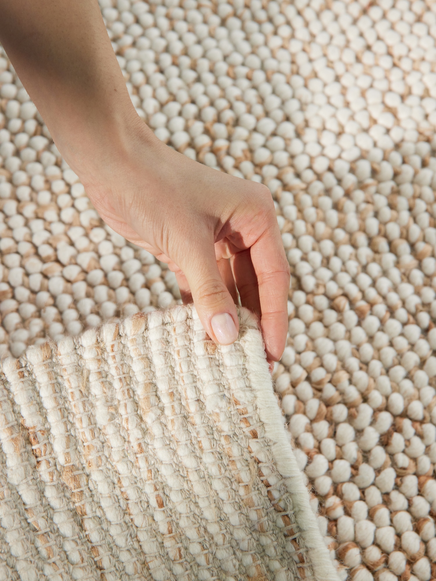 Villeroy & Boch Teppich »Peas« rechteckig 18 mm Höhe Handgewebt, Bouclé, Wolle, Jute, Natur, Läufer, Wohnzimmer, Skandi