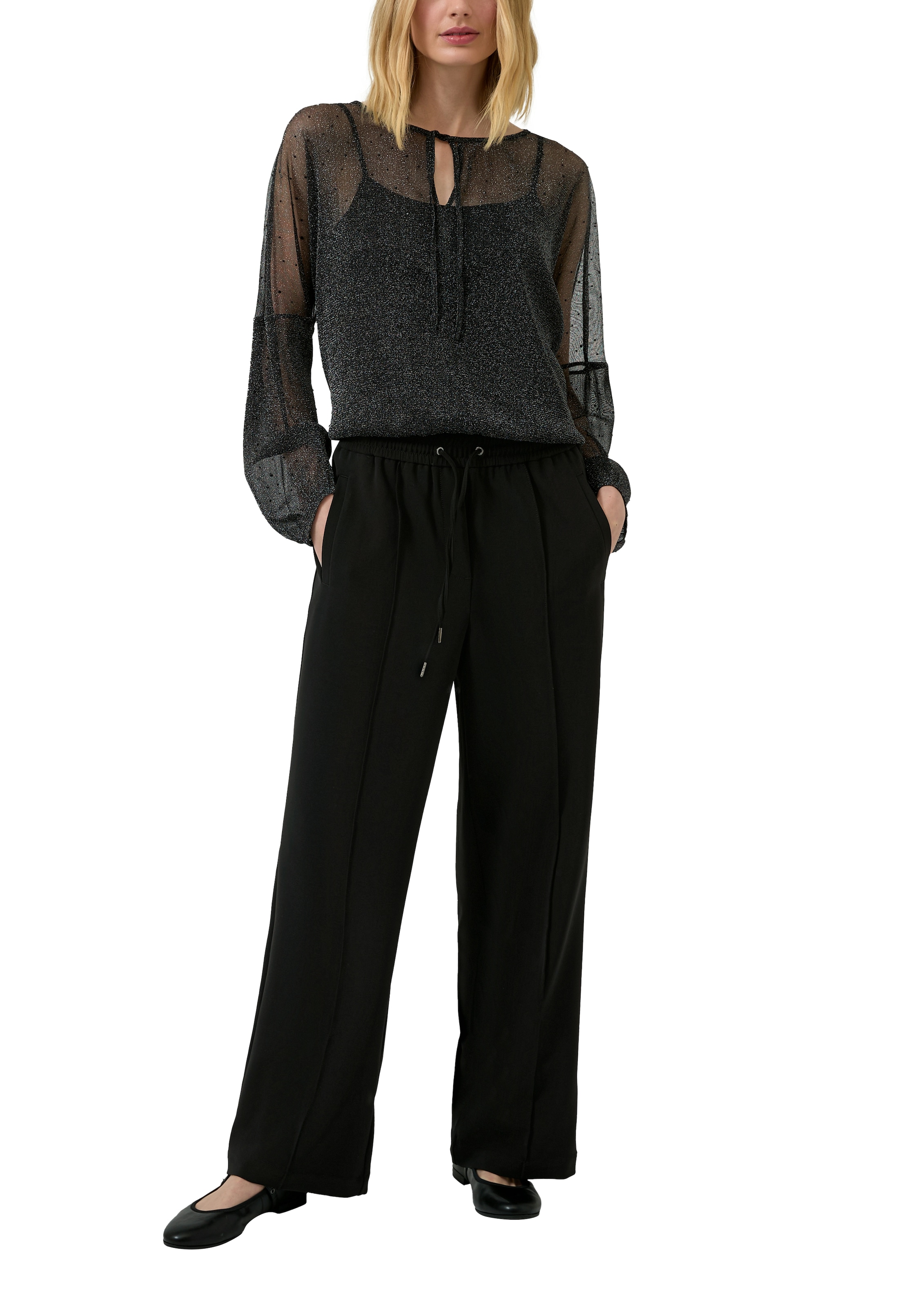 s.Oliver Pantalon en tissu  mit Bügelfalte und Kordelzug