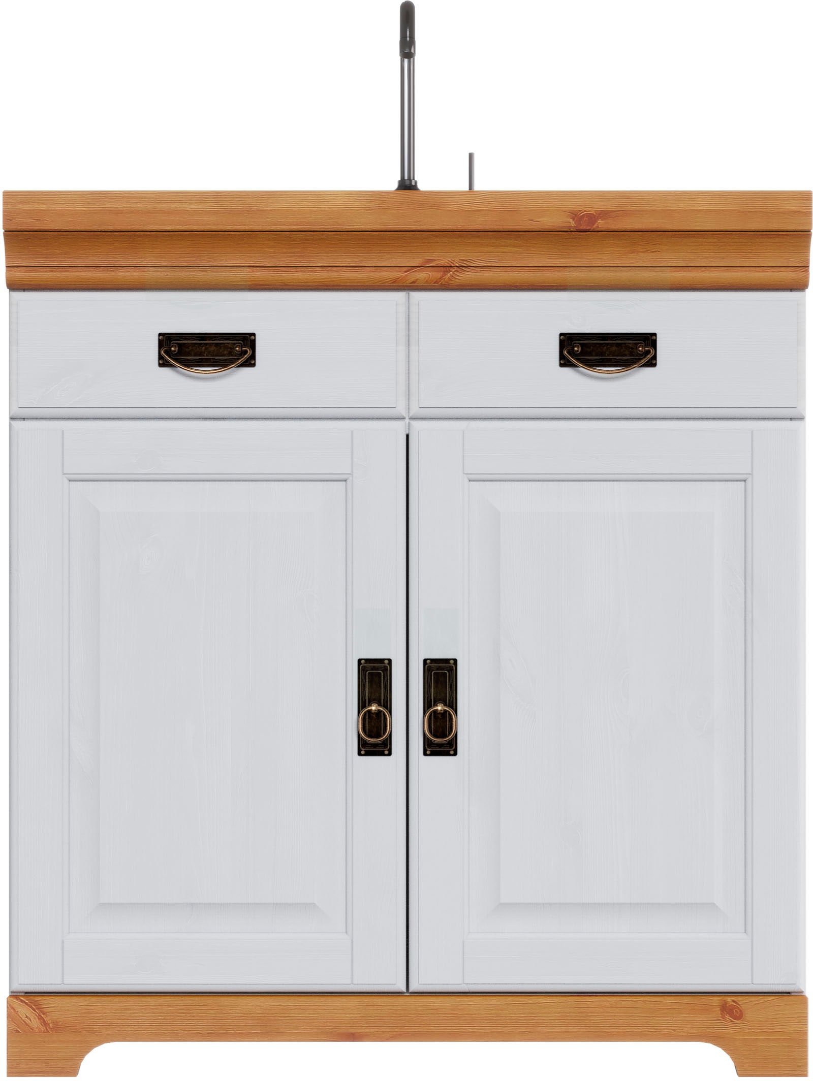 Home affaire Spülenschrank »Rügen« Breite 80 cm, Kiefer massiv, mit 2 Türen